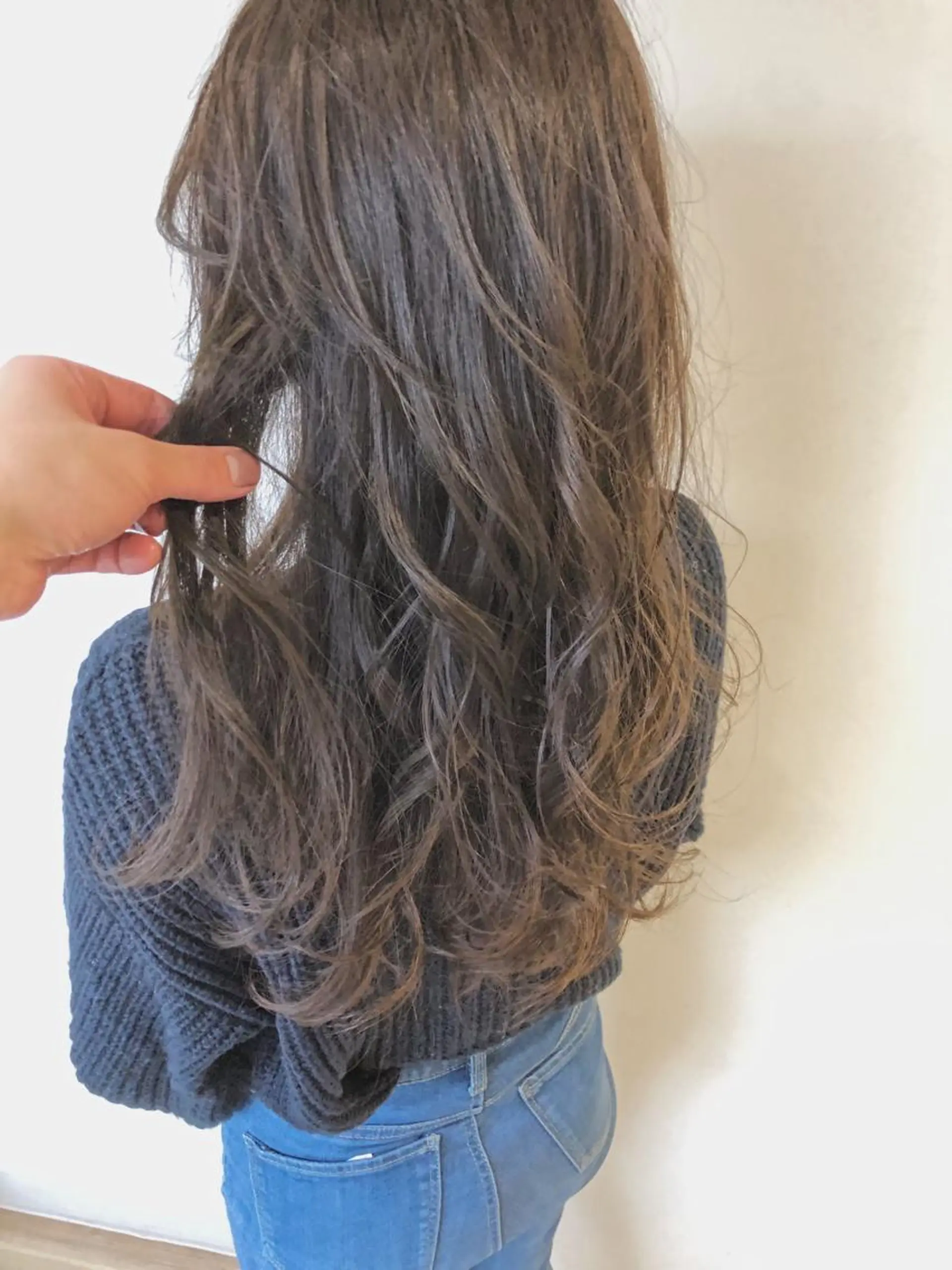 ロング カラー アッシュ ベージュカラー ハイライトカラー ハイライト 似合わせ専門美容師 なかじまのヘアスタイル