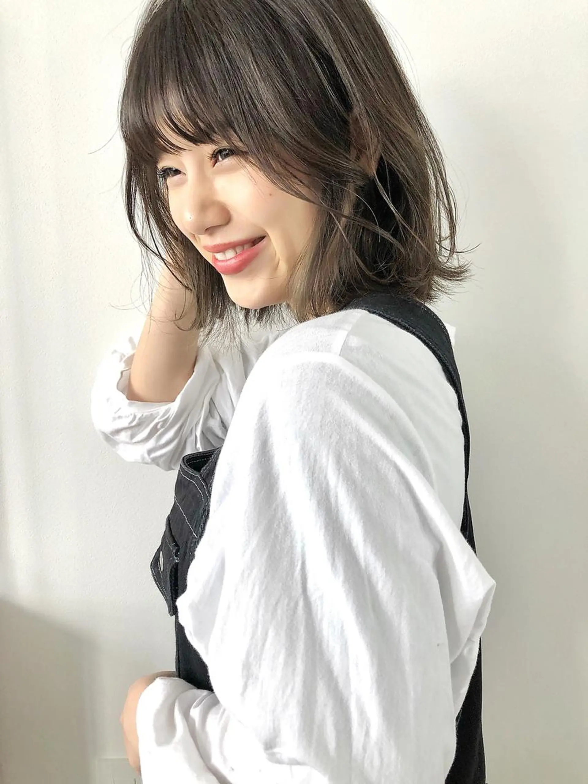 ミディアム 裕千/くびれヘア/ 韓国風ヘア/顔まわりのヘアスタイル