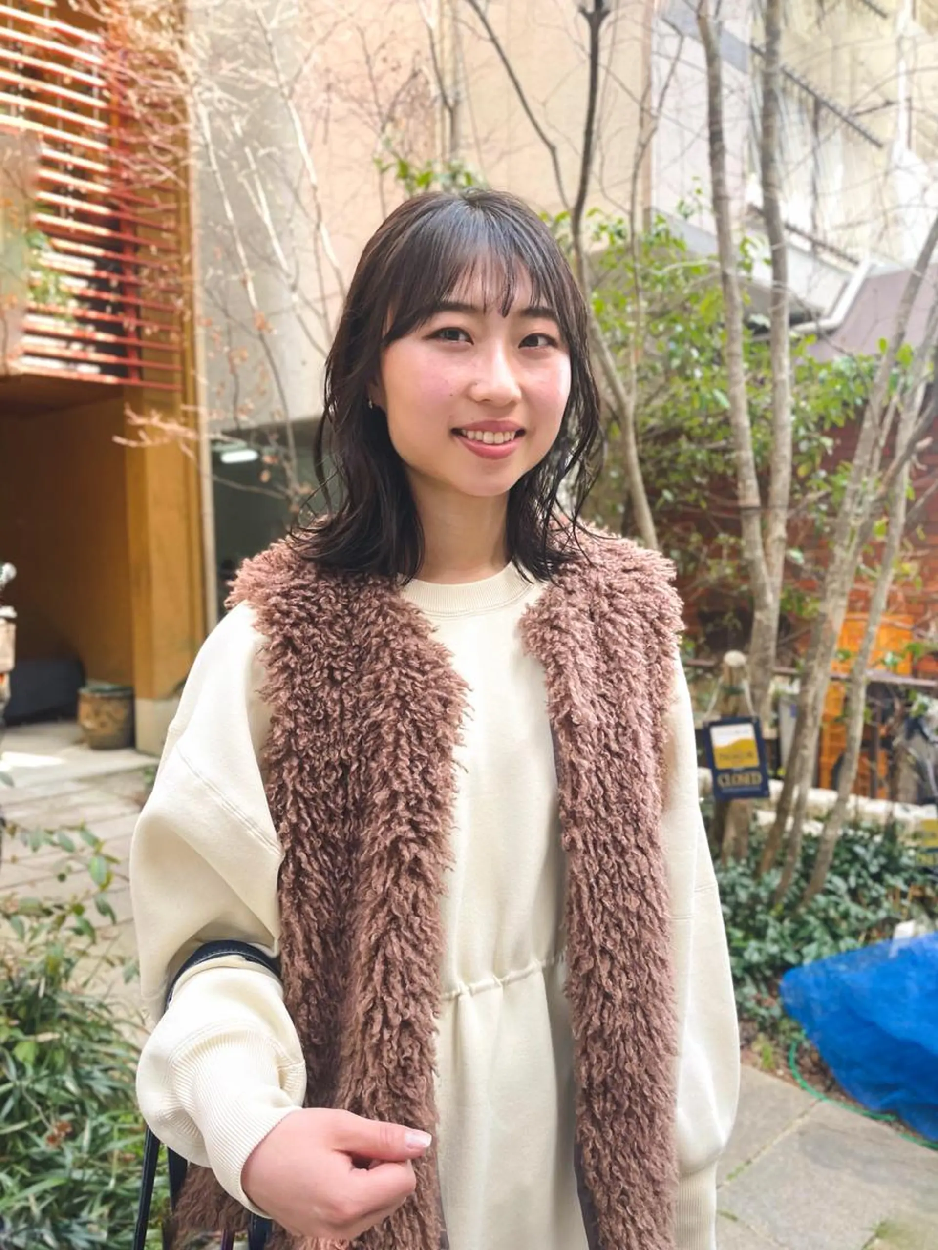 ミディアム カラー カット パーマ 関 京磨のヘアスタイル