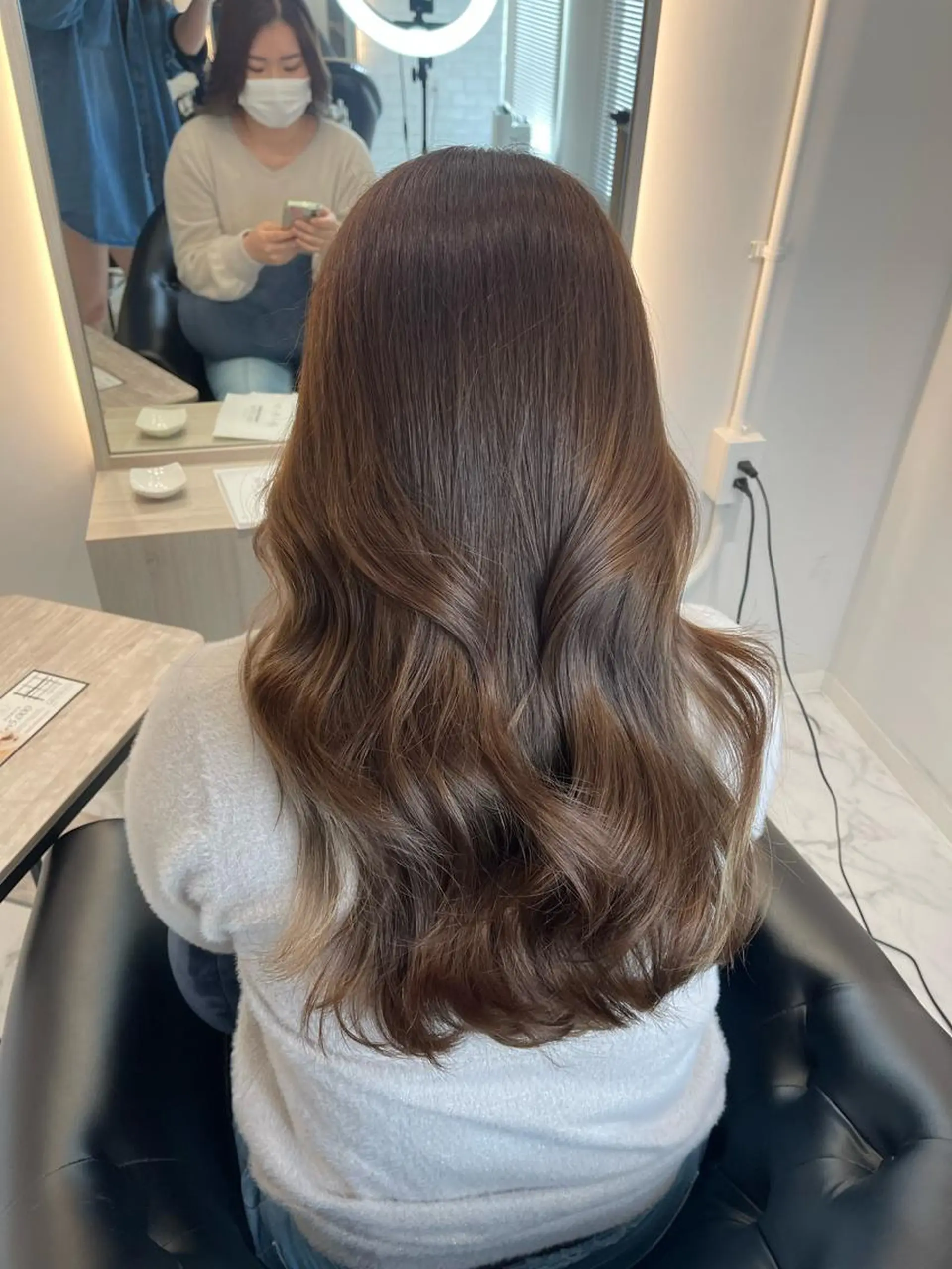 ロング カラー ヘアカラー トリートメント &chaLme   心斎橋所属・emi/髪質改善/ 韓国風/艶カラーのヘアスタイル