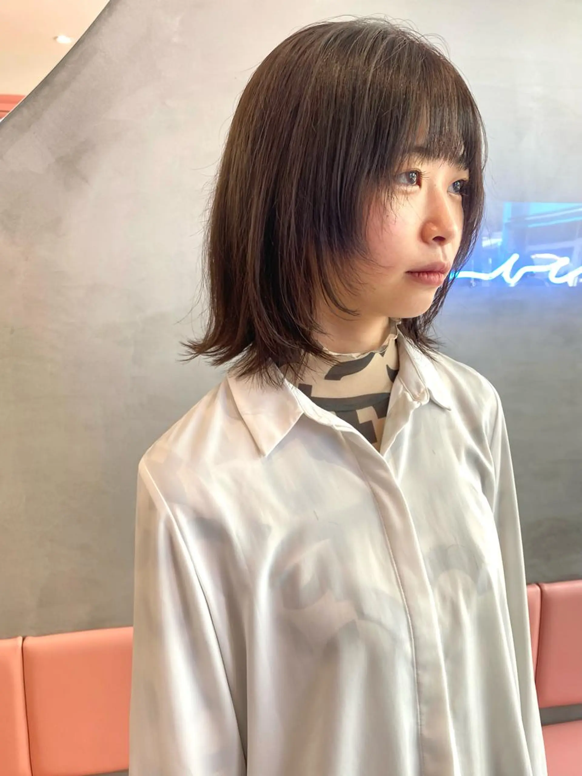 ミディアム カラー ヘアカラー トリートメント 韓国ヘア/レイヤー/ 縮毛矯正🫧伊勢のヘアスタイル