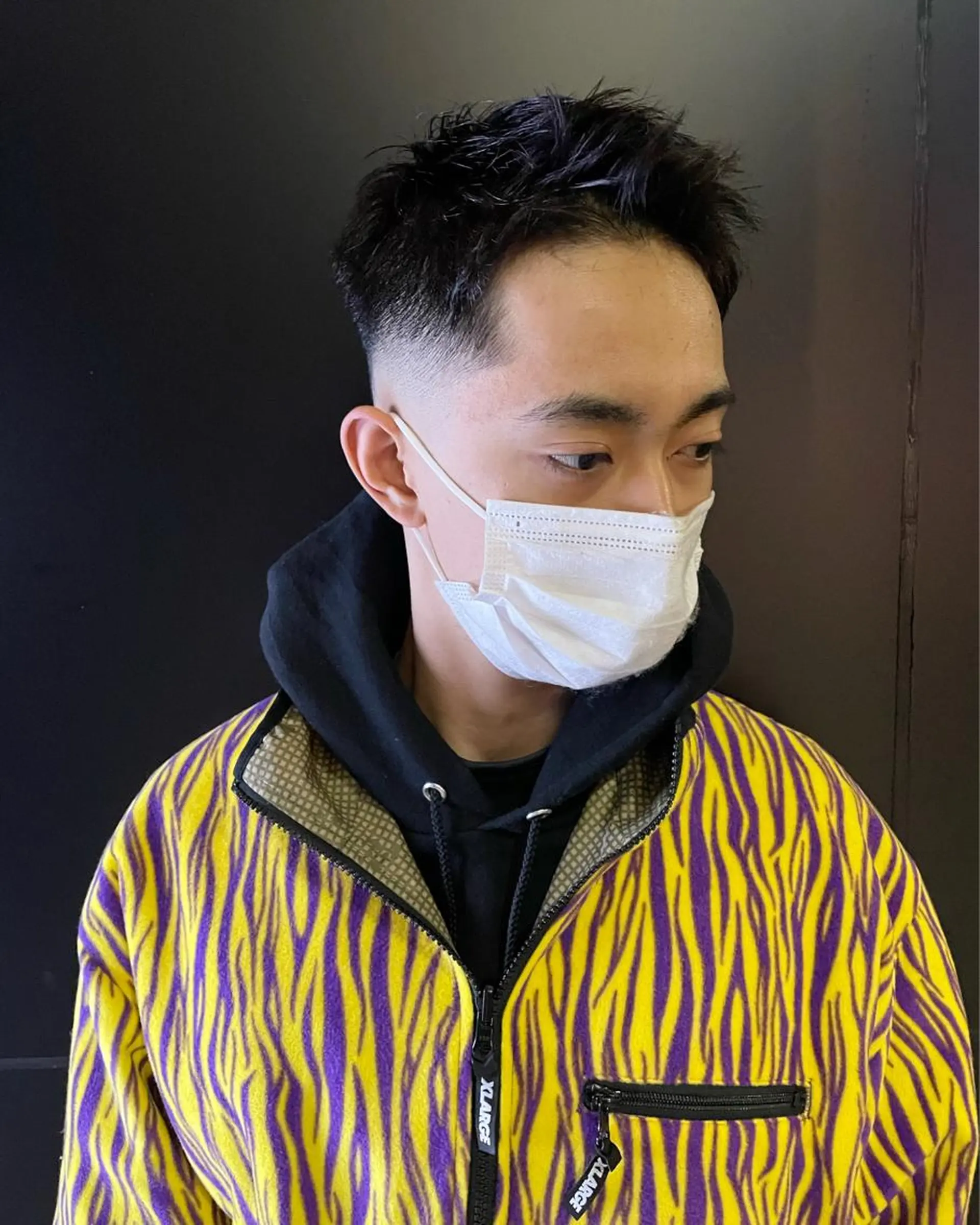 メンズ メンズブリーチ フェードカット メンズハイライト メンズインナーカラー マッシュウルフ カット スパイキーパーマ 柏NO1 藤本葉のヘアスタイル