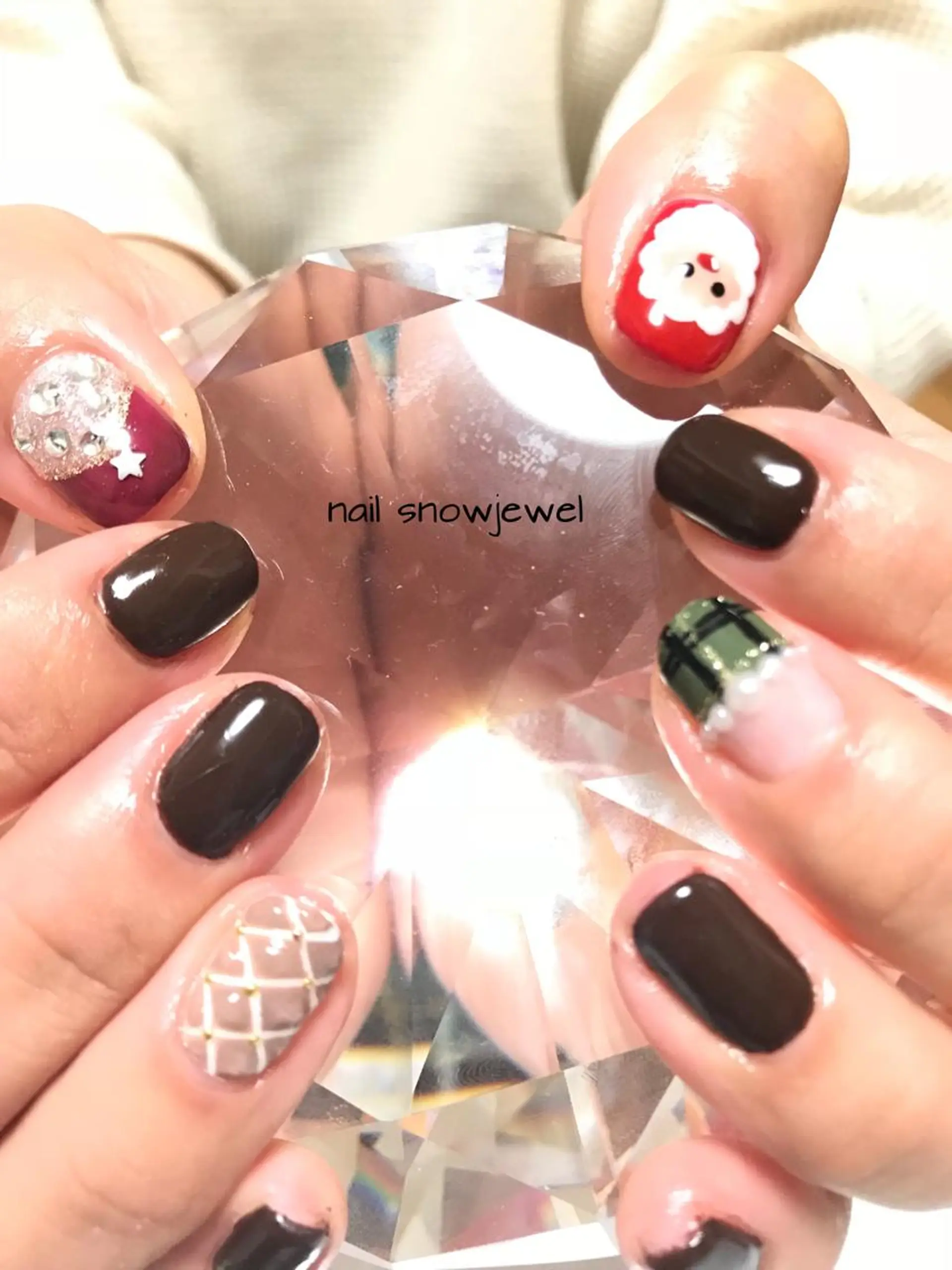 ネイル 冬ネイル クリスマス nail snowjewelのネイルデザイン