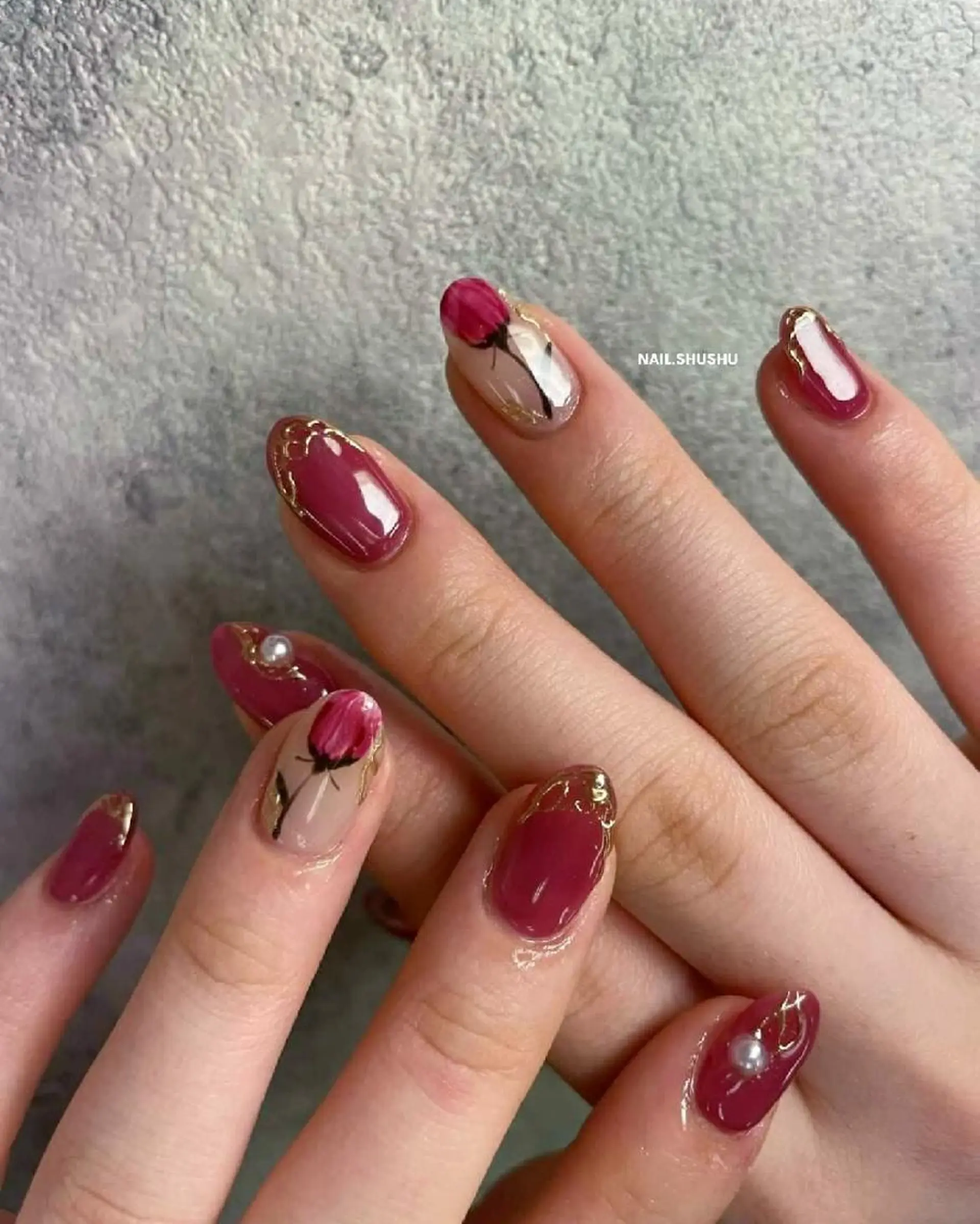 ネイル シンプルネイル 3dパーツ/流行り 👧shushu❤️のネイルデザイン