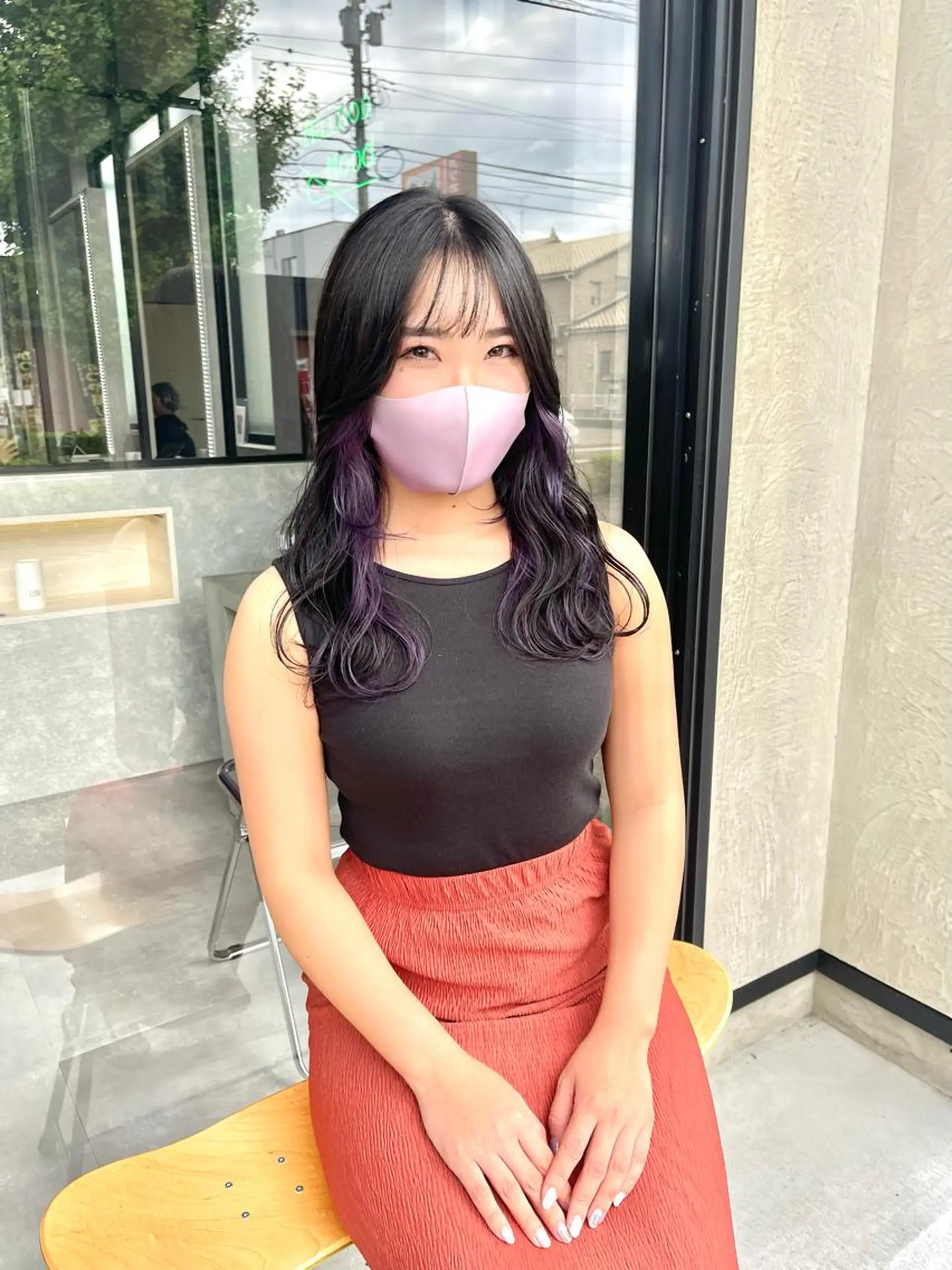 セミロング カラー カット ヘアカラー トリートメント mood tatemachiのヘアスタイル