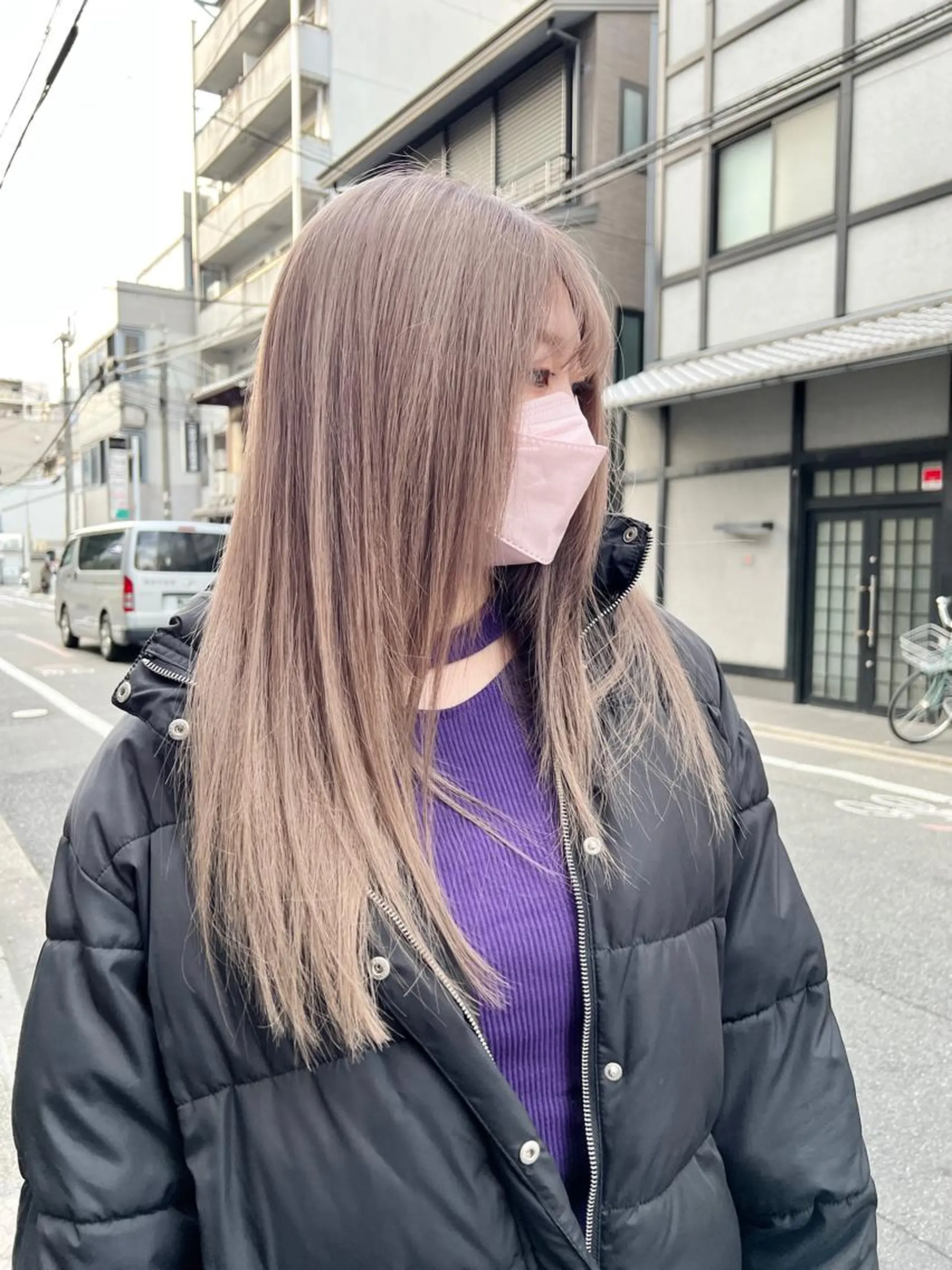 ロング カラー バレイヤージュ ベージュカラー ブリーチ ダブルカラー ハイトーンカラー カット ヘアカラー トリートメント Via officialのヘアスタイル