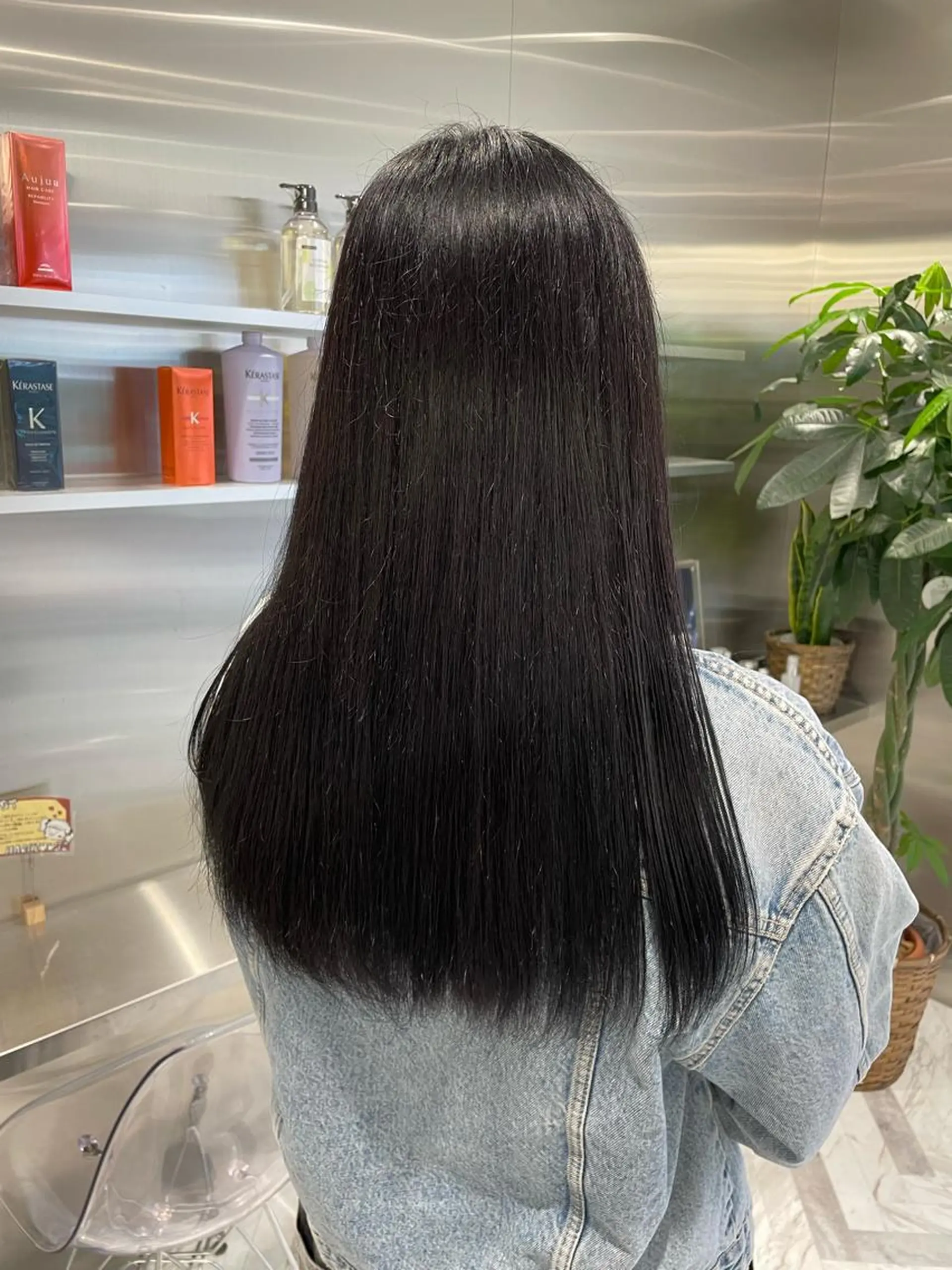 ロング カラー 黒髪 ブルーカラー ブルーブラック 透明感カラー ヘアカラー 🧁はるひ/ ZEST Ivy🎀のヘアスタイル