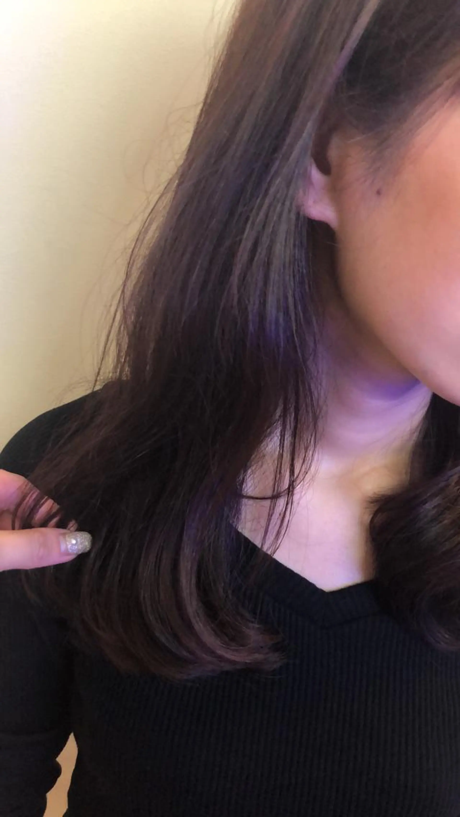 ミディアム カラー パーマ パープルカラー レッドカラー scene.池袋所属・scene. haraのヘアスタイル