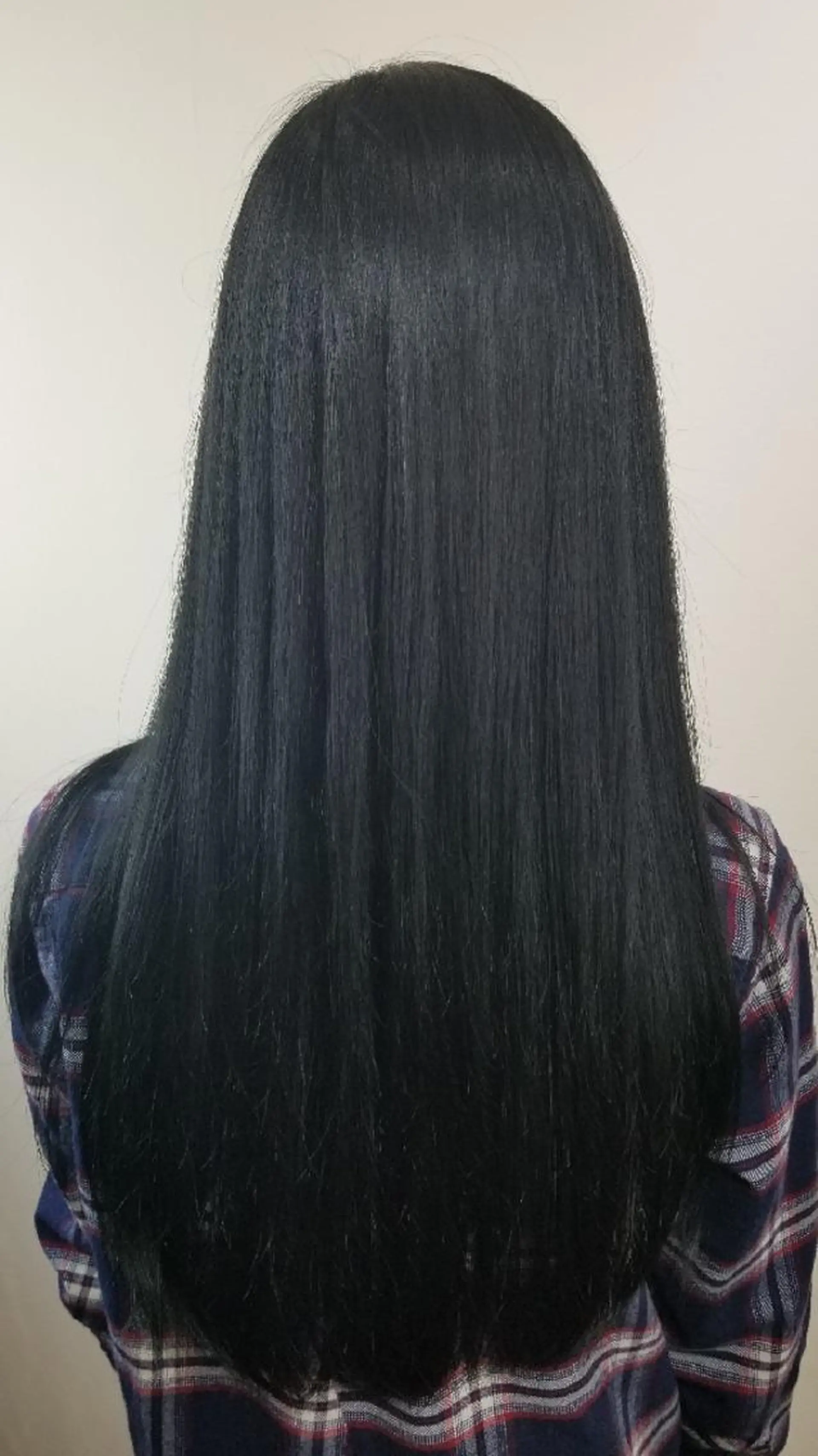 ロング カラー 黒髪 ブルーカラー ブルーブラック 透明感カラー 林 唱子のヘアスタイル