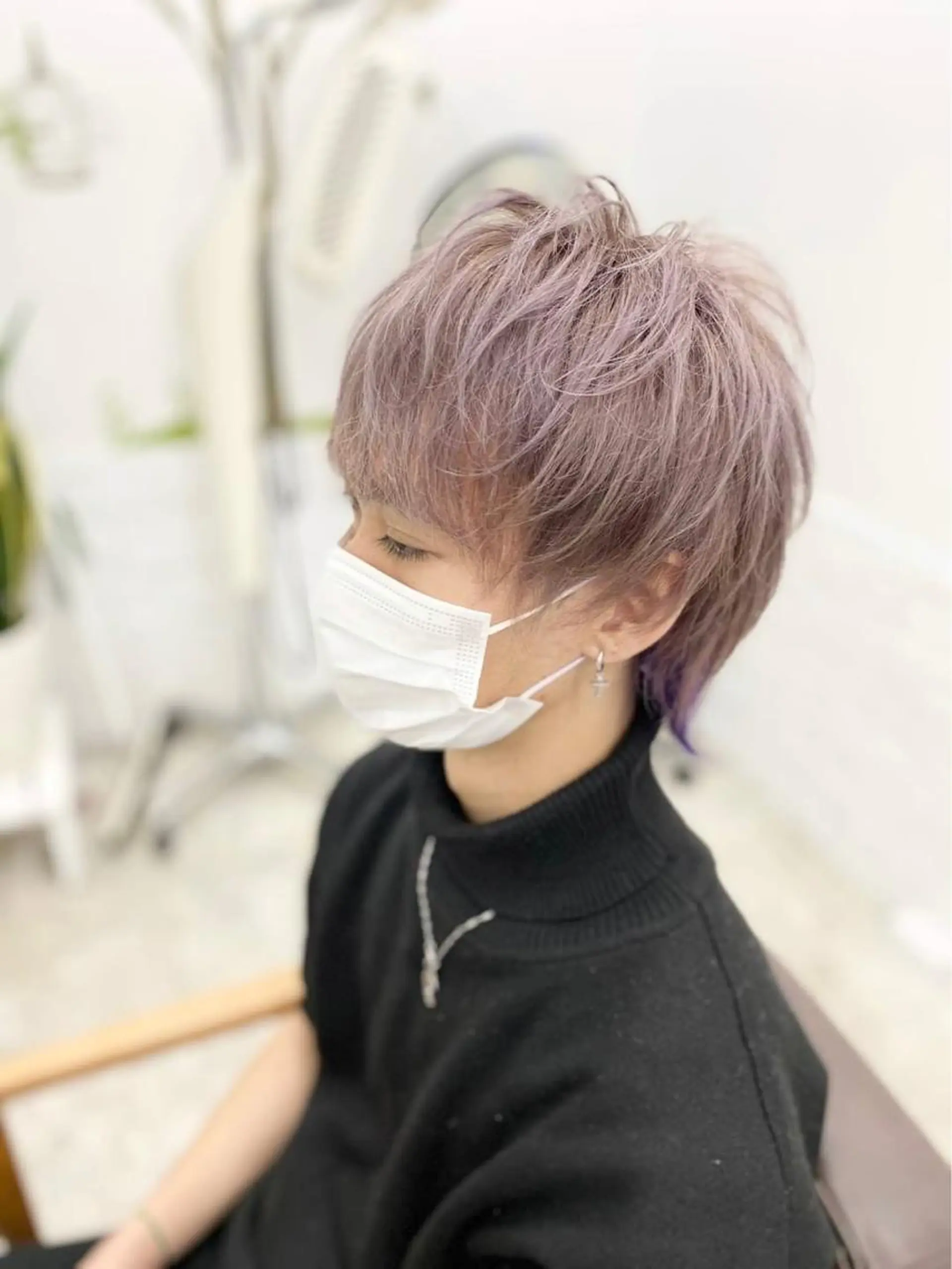 ショート カラー メンズ カット ヘアカラー パーマ ハイライト&曲がる 縮毛矯正特化 玉置のヘアスタイル