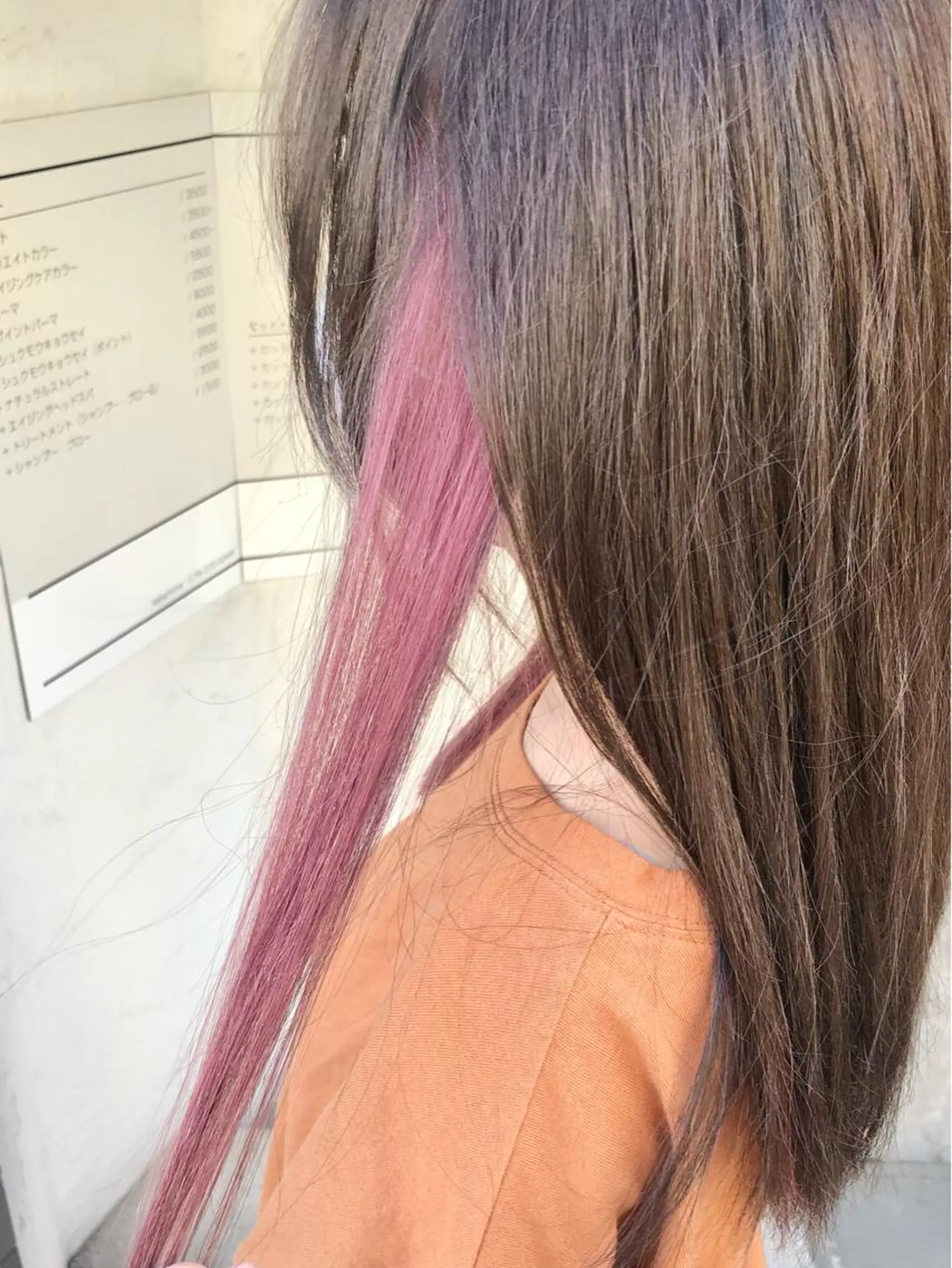 カラー ピンクカラー ヘアカラー FUJINO RYOのヘアスタイル