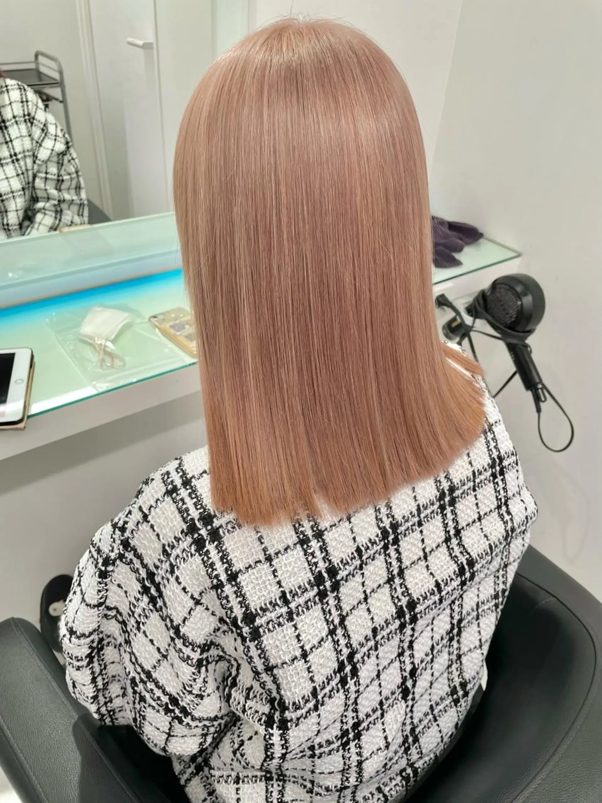 セミロング カラー ヘアカラー トリートメント ヘッドスパ ヘアセット 💖韓国×王道 ハイトーン💖のヘアスタイル