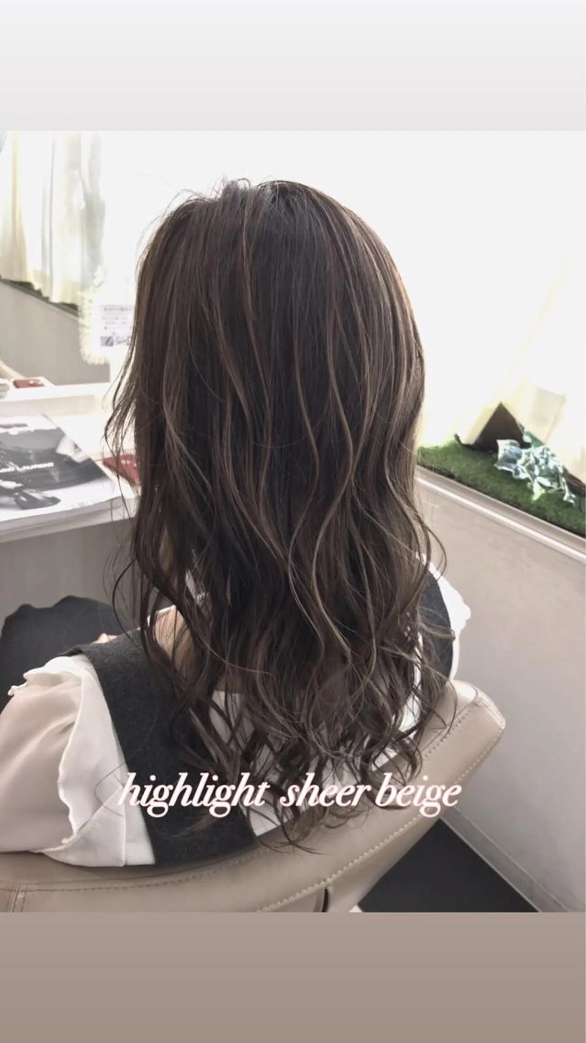 セミロング カラー ベージュカラー ハイライトカラー ハイライト カット ヘアカラー 山崎俊輔/髪質改善 /バレイヤージュのヘアスタイル