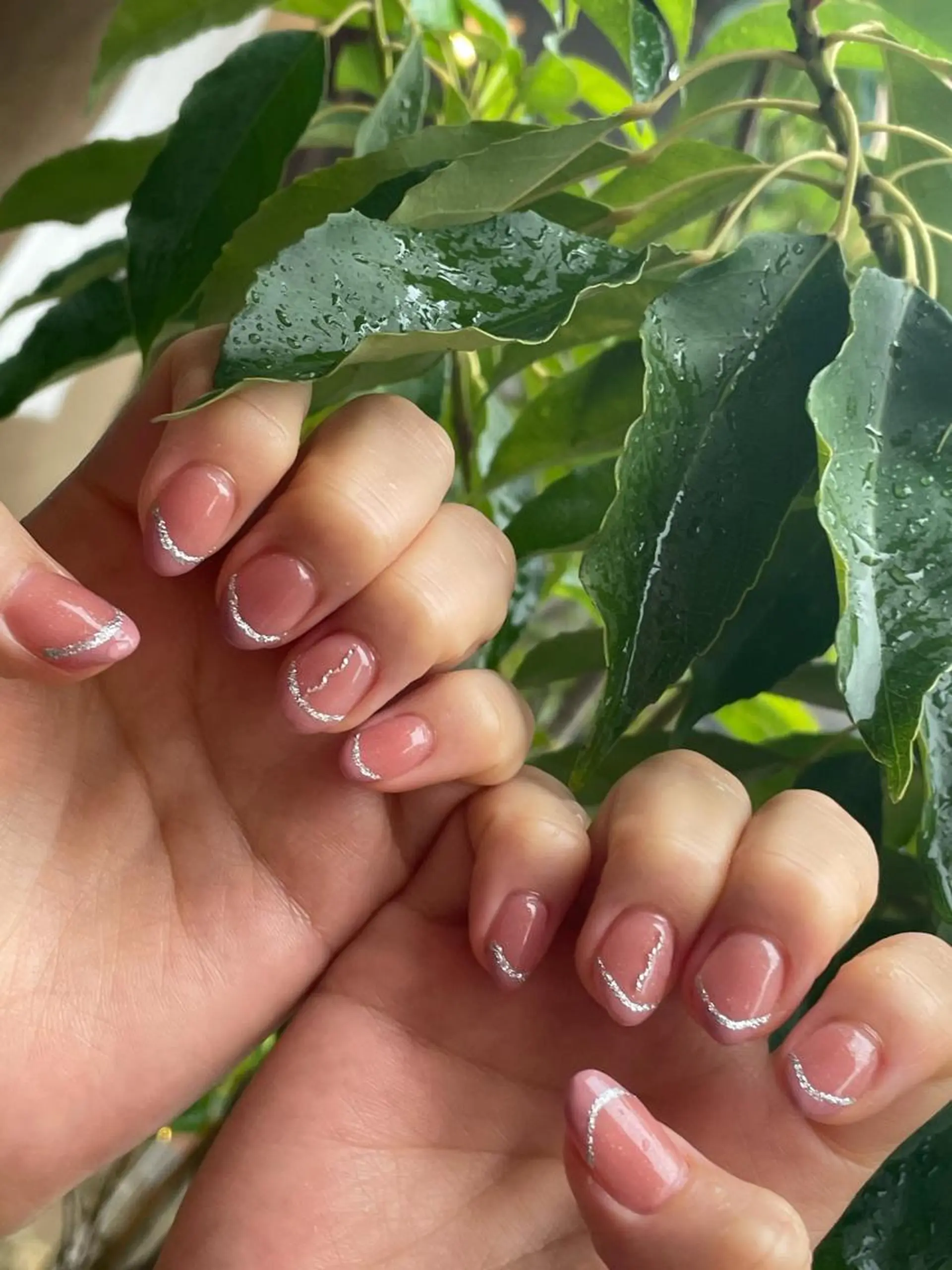 ネイル ラメ(グリッター) ピンク ハンドネイル maison de charme Beauté所属・Beaute IORIのネイルデザイン