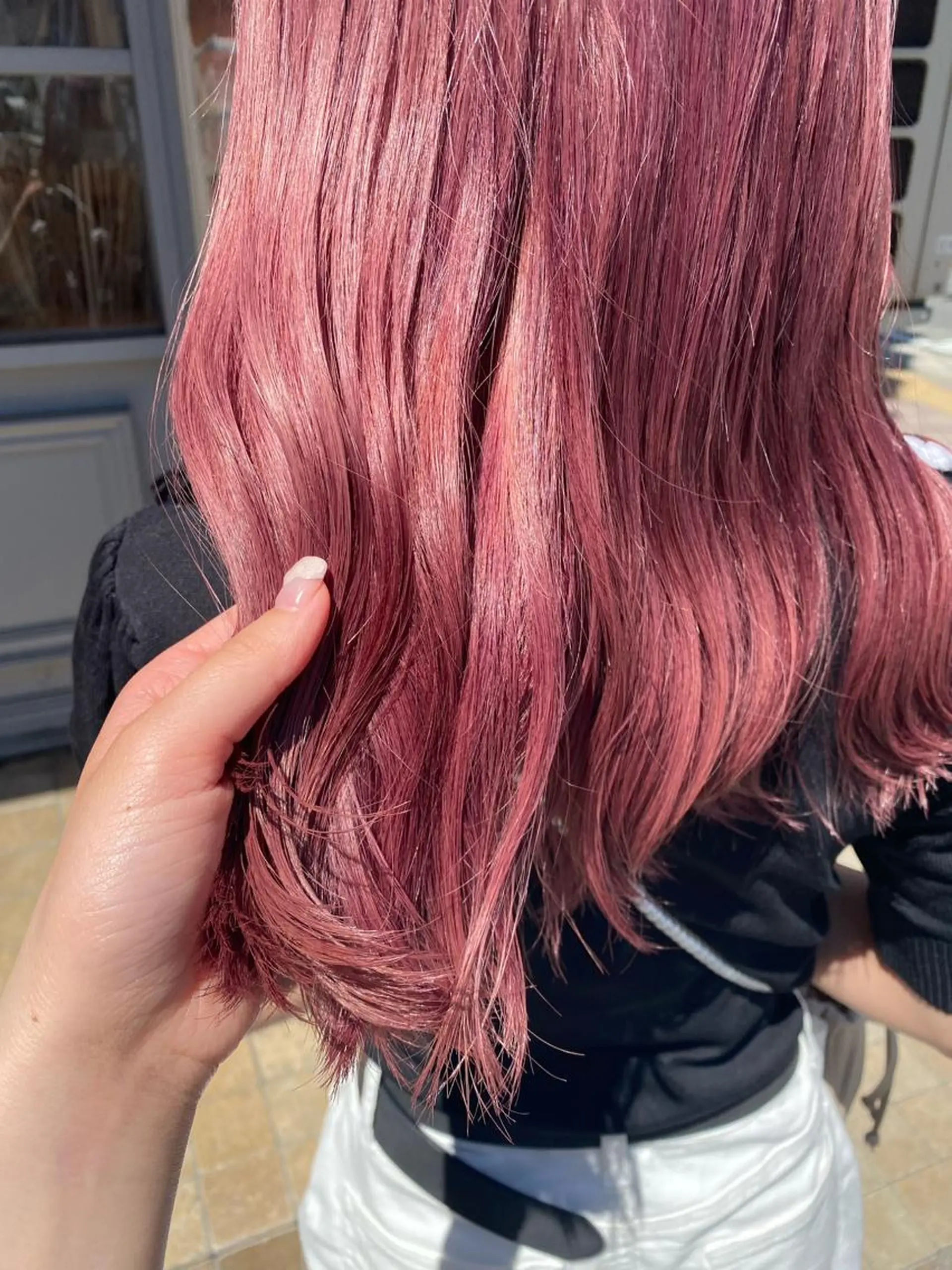 セミロング カラー 関口 桃花🌷 暖色カラーのヘアスタイル