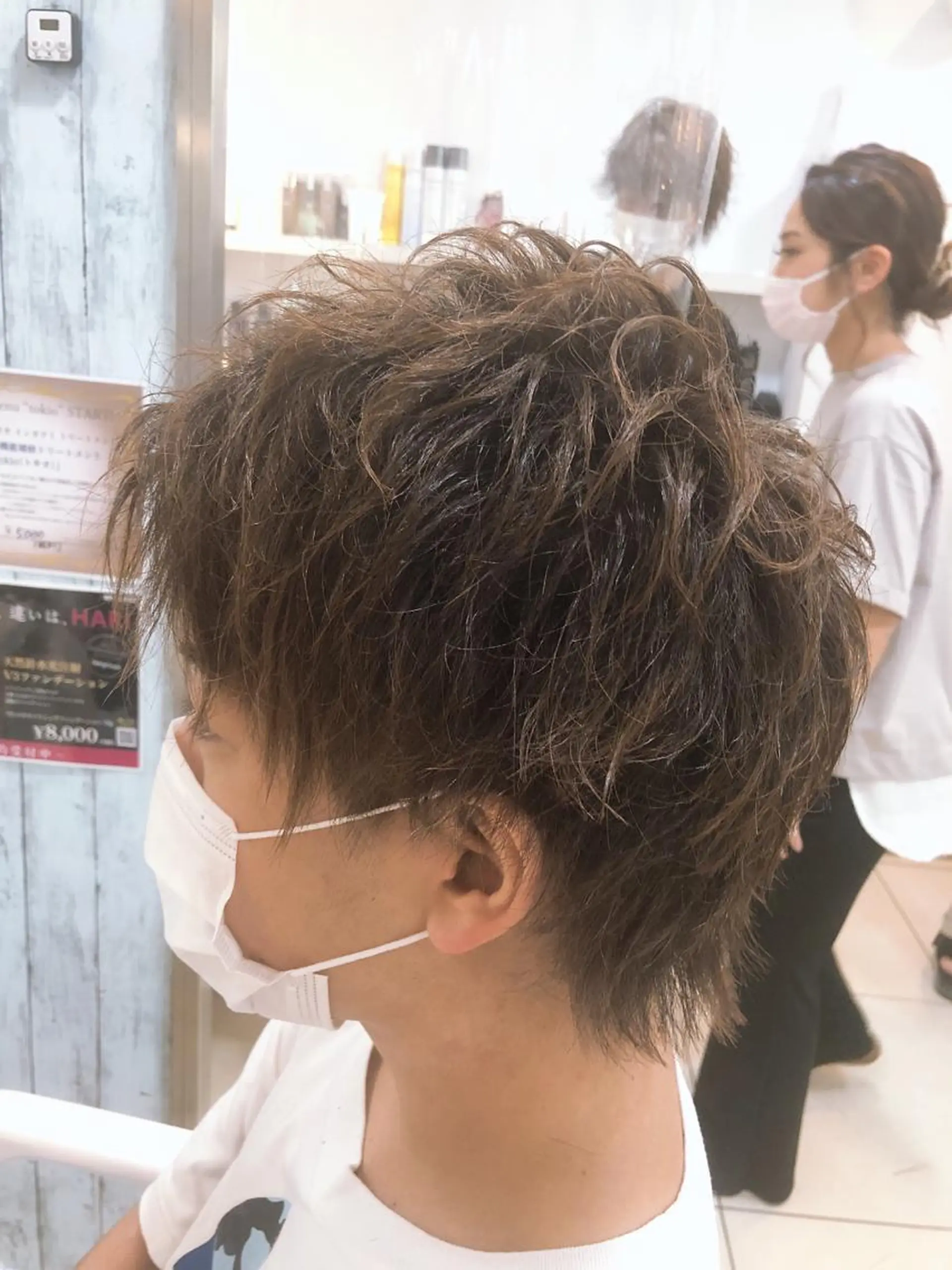 ショート カラー メンズ 髪質改善× ハイライト溝江のヘアスタイル