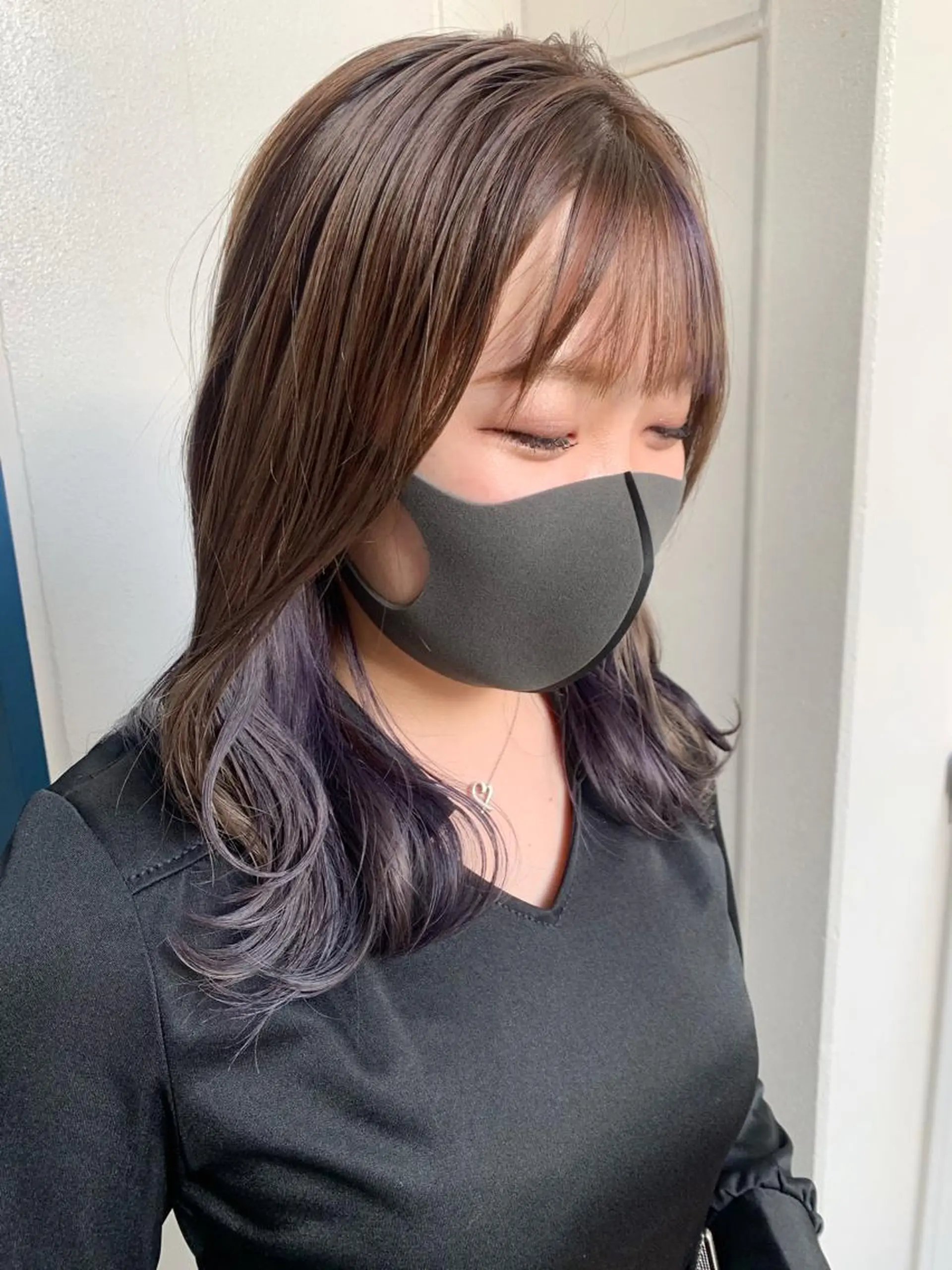 セミロング ボブ ハイライト 髪質改善 小顔カット トリートメント 🔆学生に人気🔆 AEQUITASのヘアスタイル