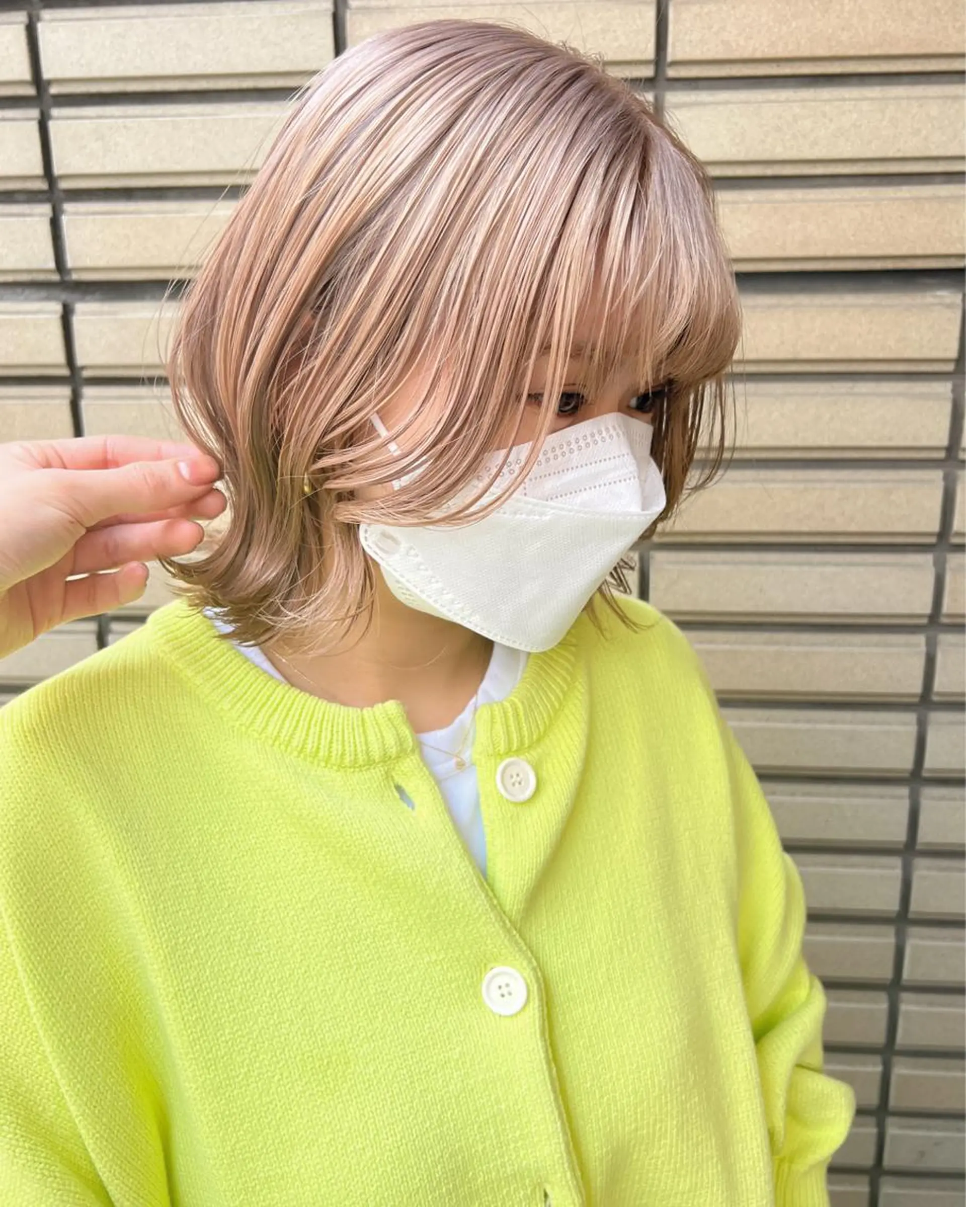 ミディアム カット ヘアカラー トリートメント ブリーチ/ウルフ ハッシュカット/石山のヘアスタイル