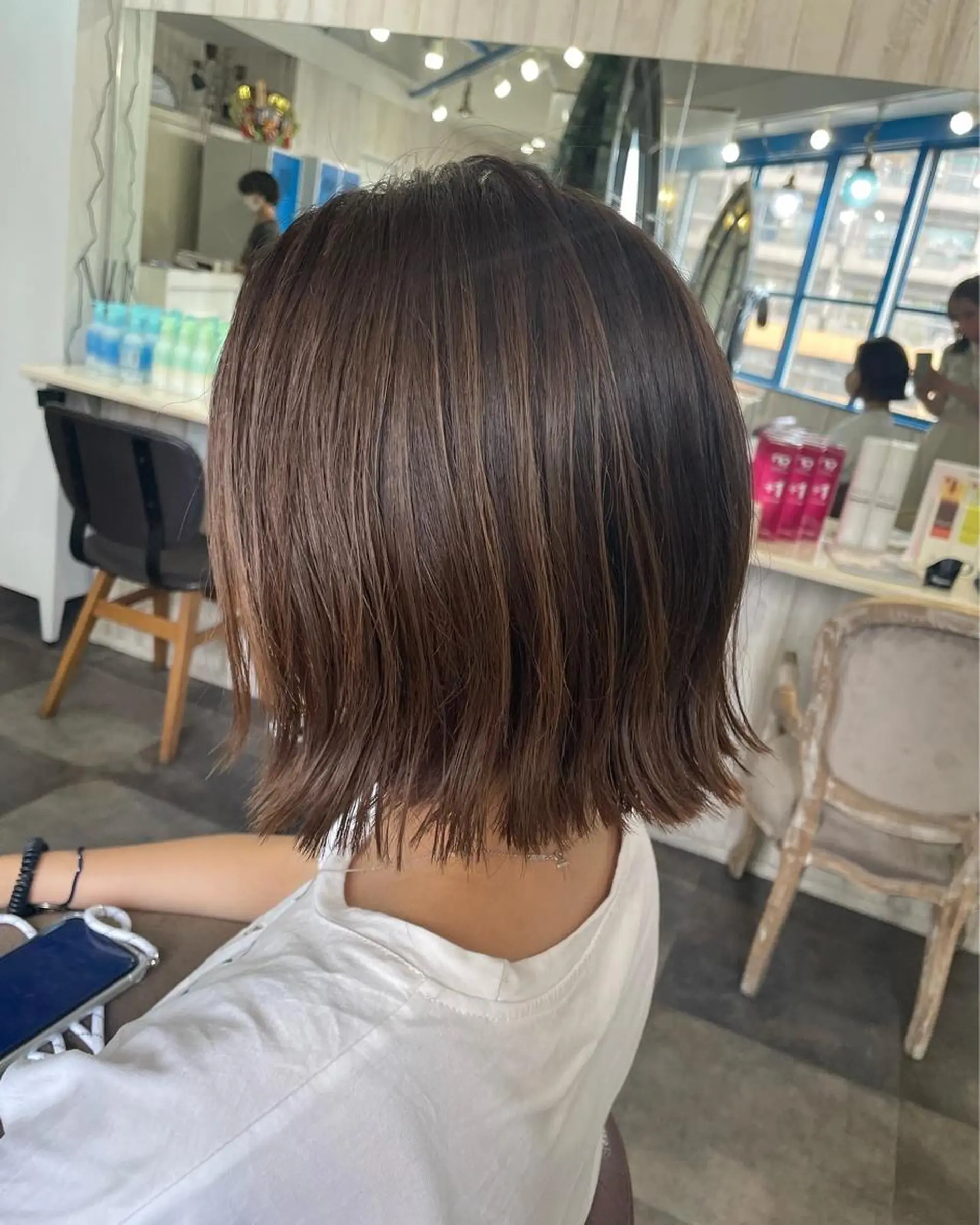 ショート カラー ベージュカラー ボブ 韓国ヘア/レイヤー/ 暖色カラー/ Aiのヘアスタイル