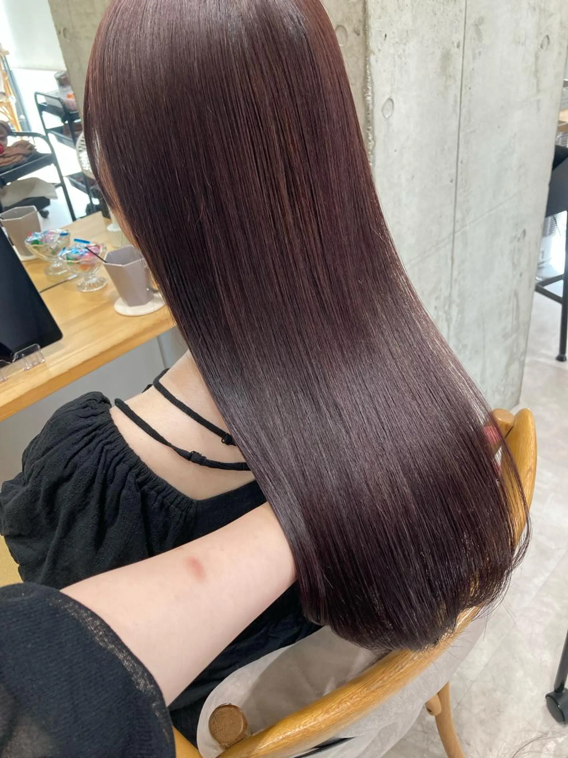 ロング カット ヘアカラー トリートメント ✨色持ちの良い艶 カラー✨蟹江真世のヘアスタイル