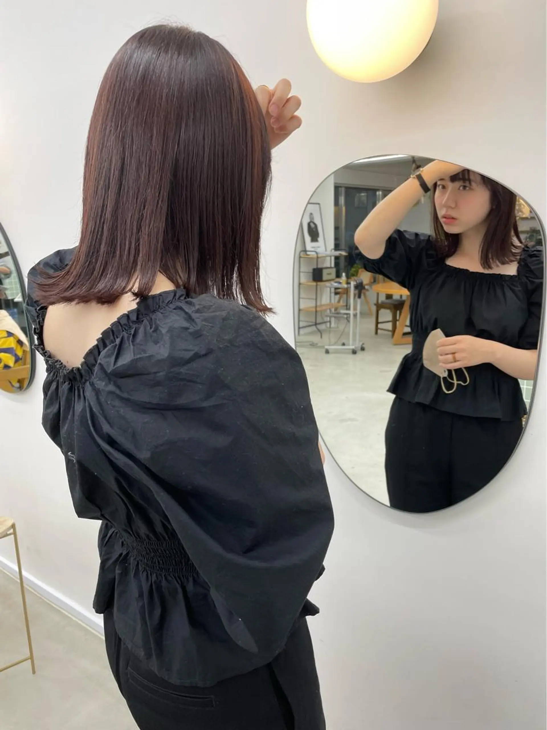 ミディアム カラー レッドカラー sica所属・スタイル撮影 モデル募集momoのヘアスタイル