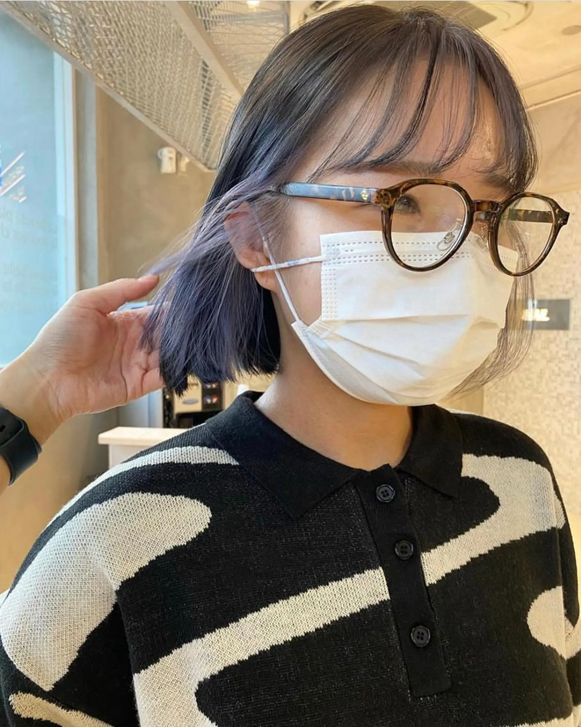 ミディアム ヘアカラー ボブ/ハイトーン REINAのヘアスタイル