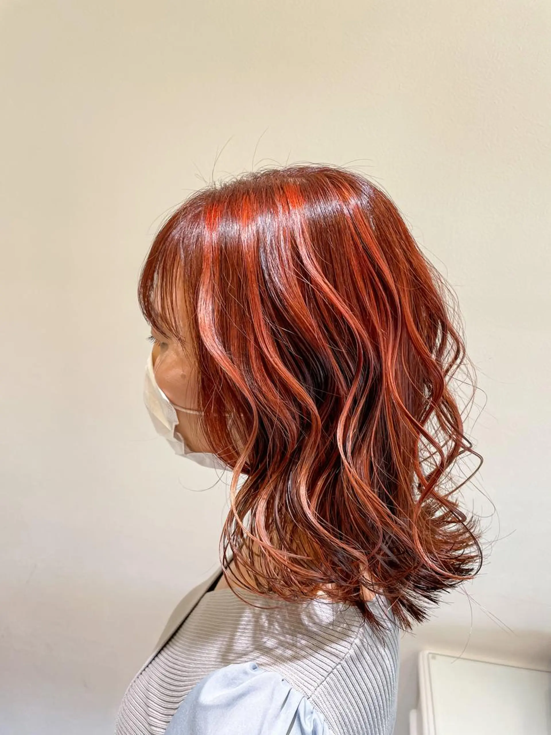 ミディアム カラー 似合わせスタイル 岡田勇哉のヘアスタイル