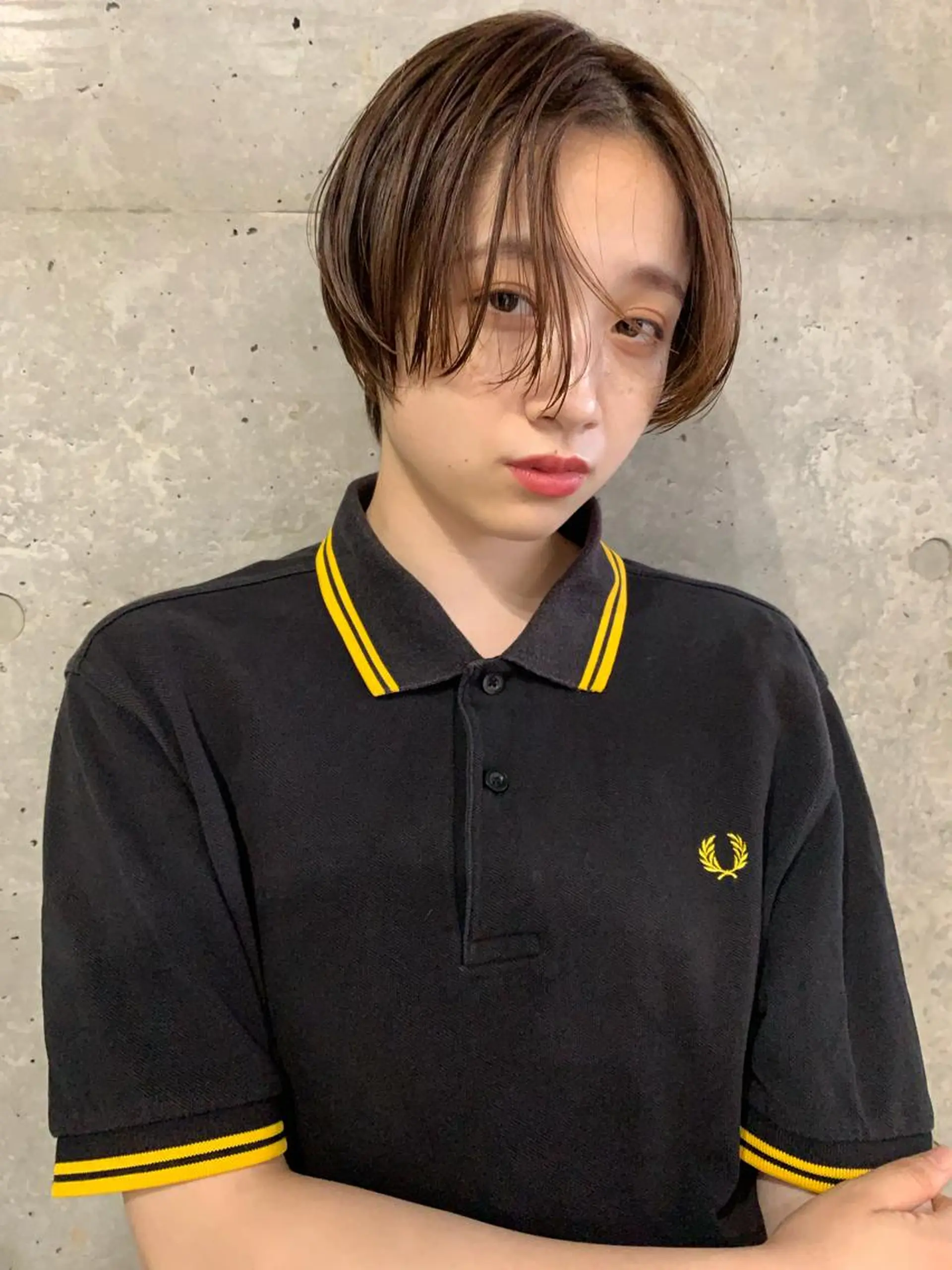 ショート カラー ボブパーマコテ巻き風 パーマNo1深江秀平のヘアスタイル