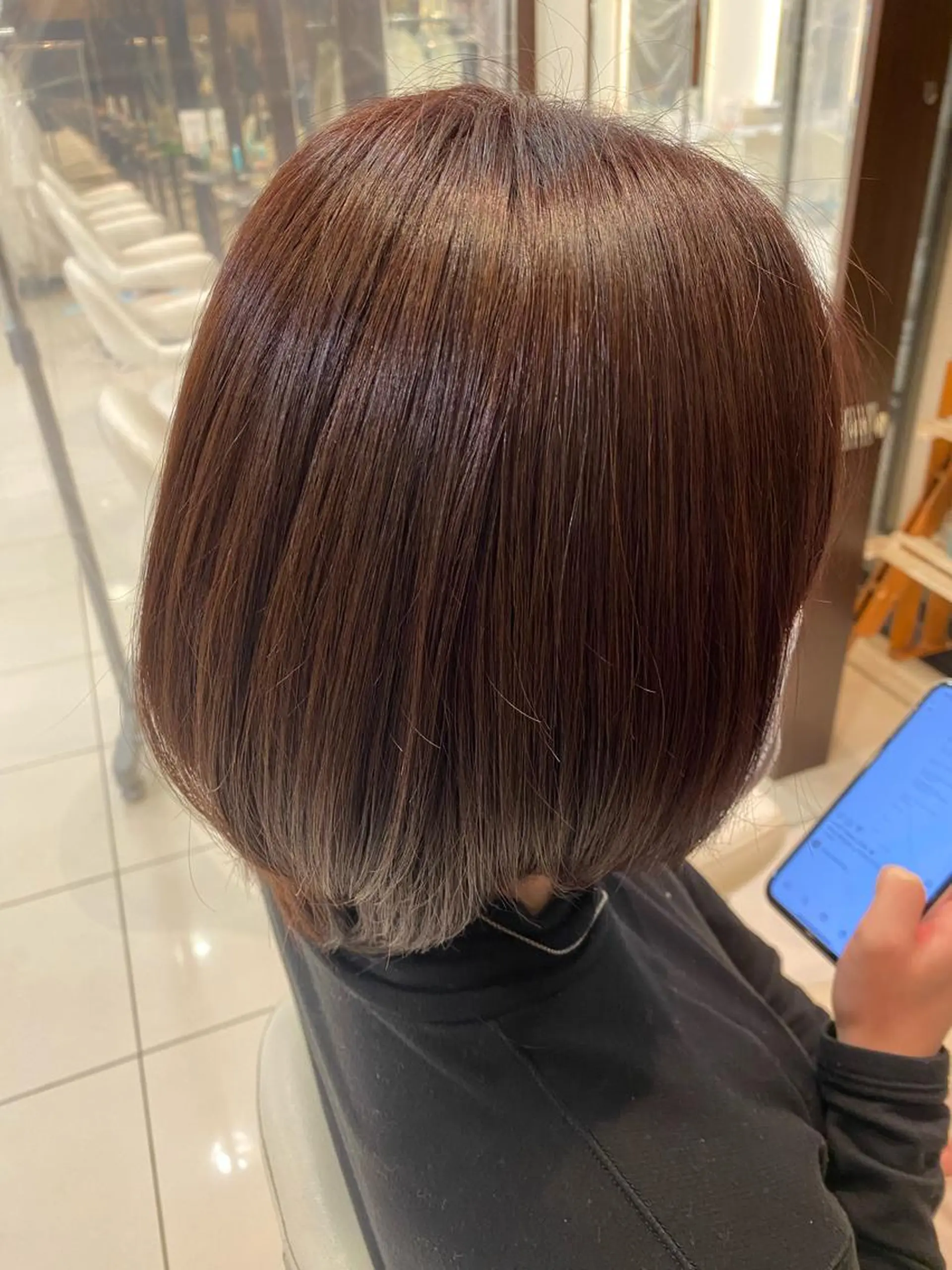 カラー ブラウンカラー ピンクカラー 内山 歩美のヘアスタイル