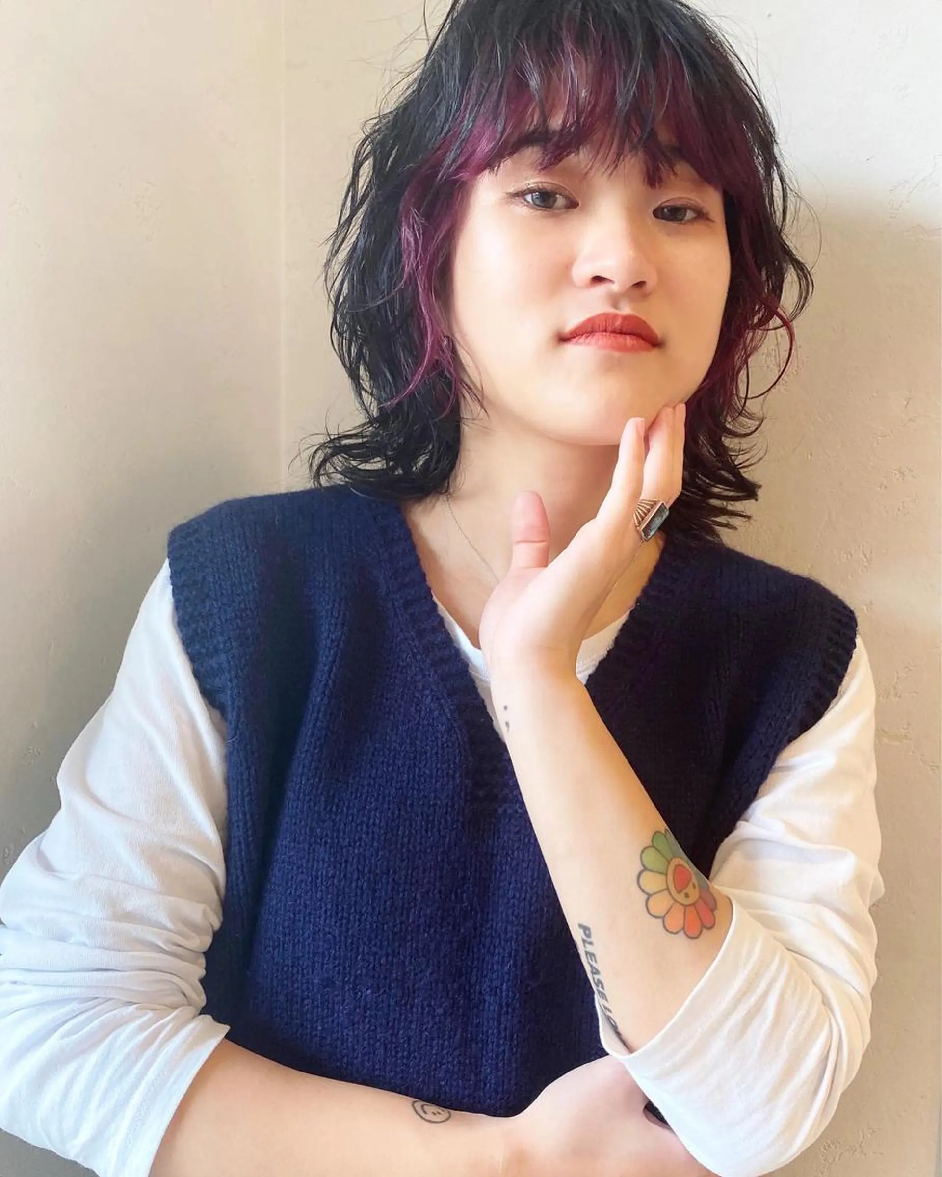 ミディアム カット ヘアカラー トリートメント azu ブリーチダブルカラーのヘアスタイル