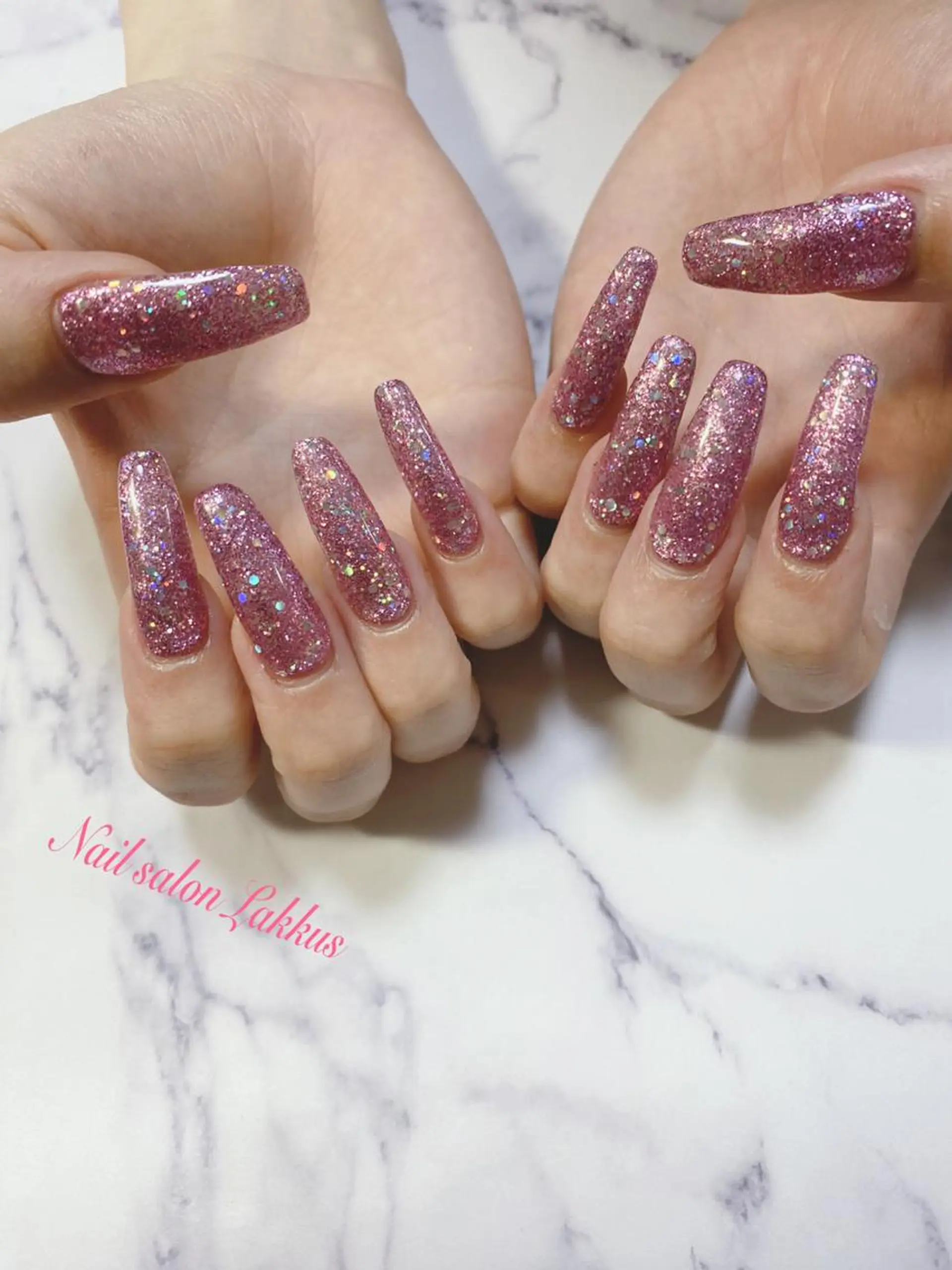 ネイル ロングネイル ワンカラーネイル Lakkus T－CHIのネイルデザイン