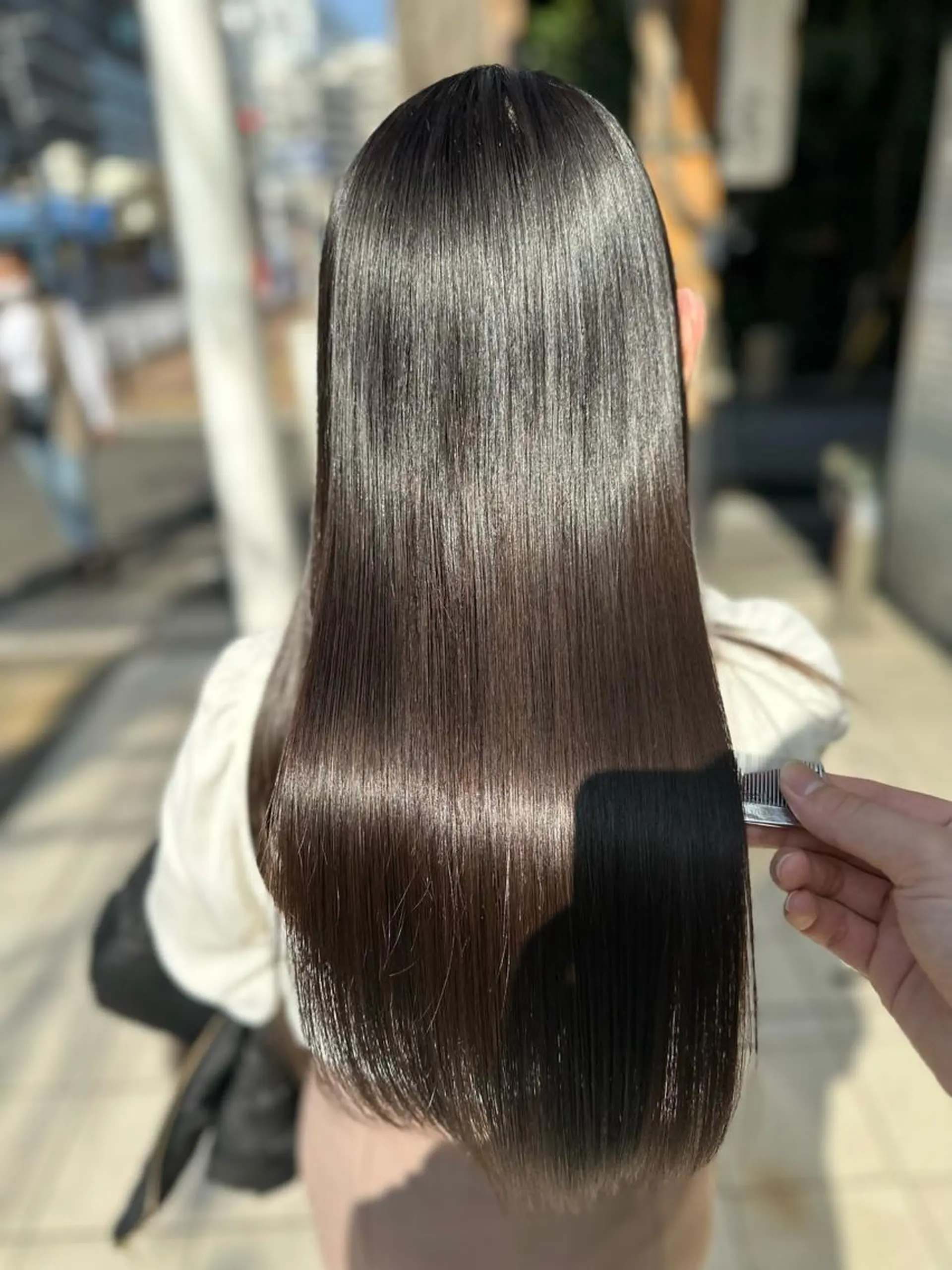 ロング パーマ 縮毛矯正 トリートメント 髪質改善/縮毛矯正 /ブリーチ矯正/岡部のヘアスタイル