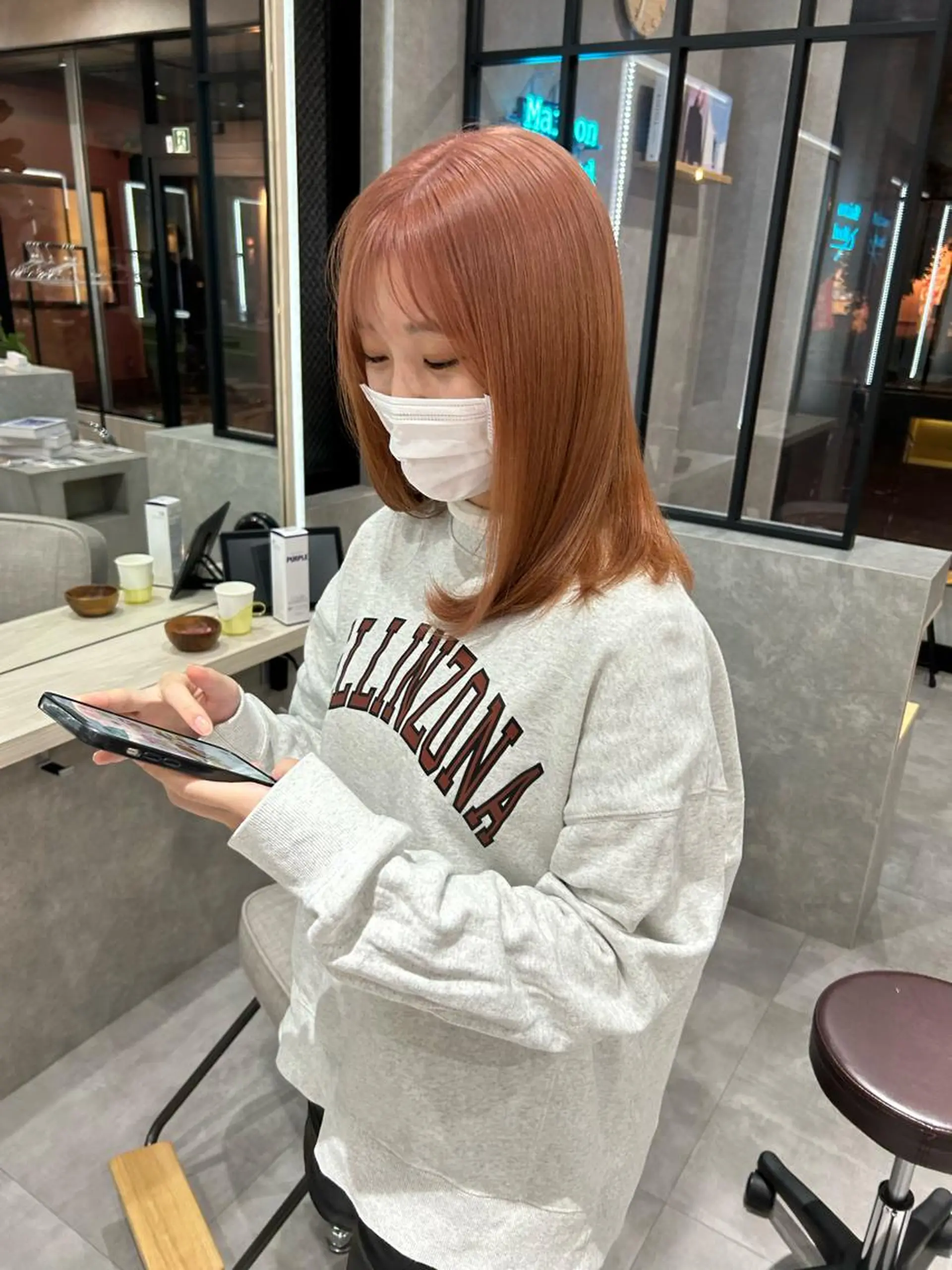 ミディアム カラー カット ヘアカラー トリートメント mood tatemachiのヘアスタイル