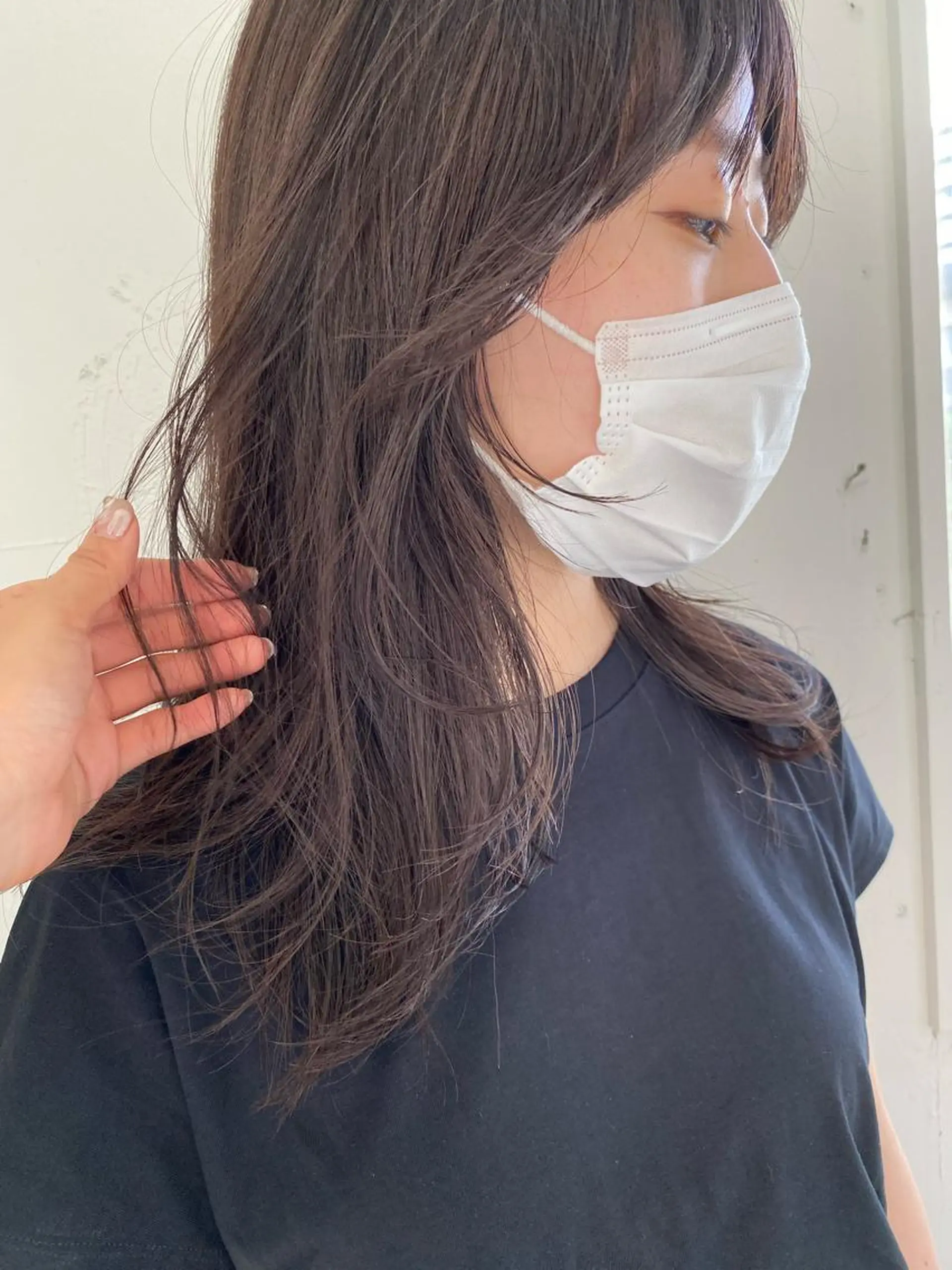 ミディアム カラー ヘアアレンジ アッシュ ラベンダーカラー ラベンダーアッシュ 顔まわりレイヤー レイヤーカット ヘアカラー トリートメント ヘアセット stand所属・ニュアンスヘア🌔 nanakoのヘアスタイル