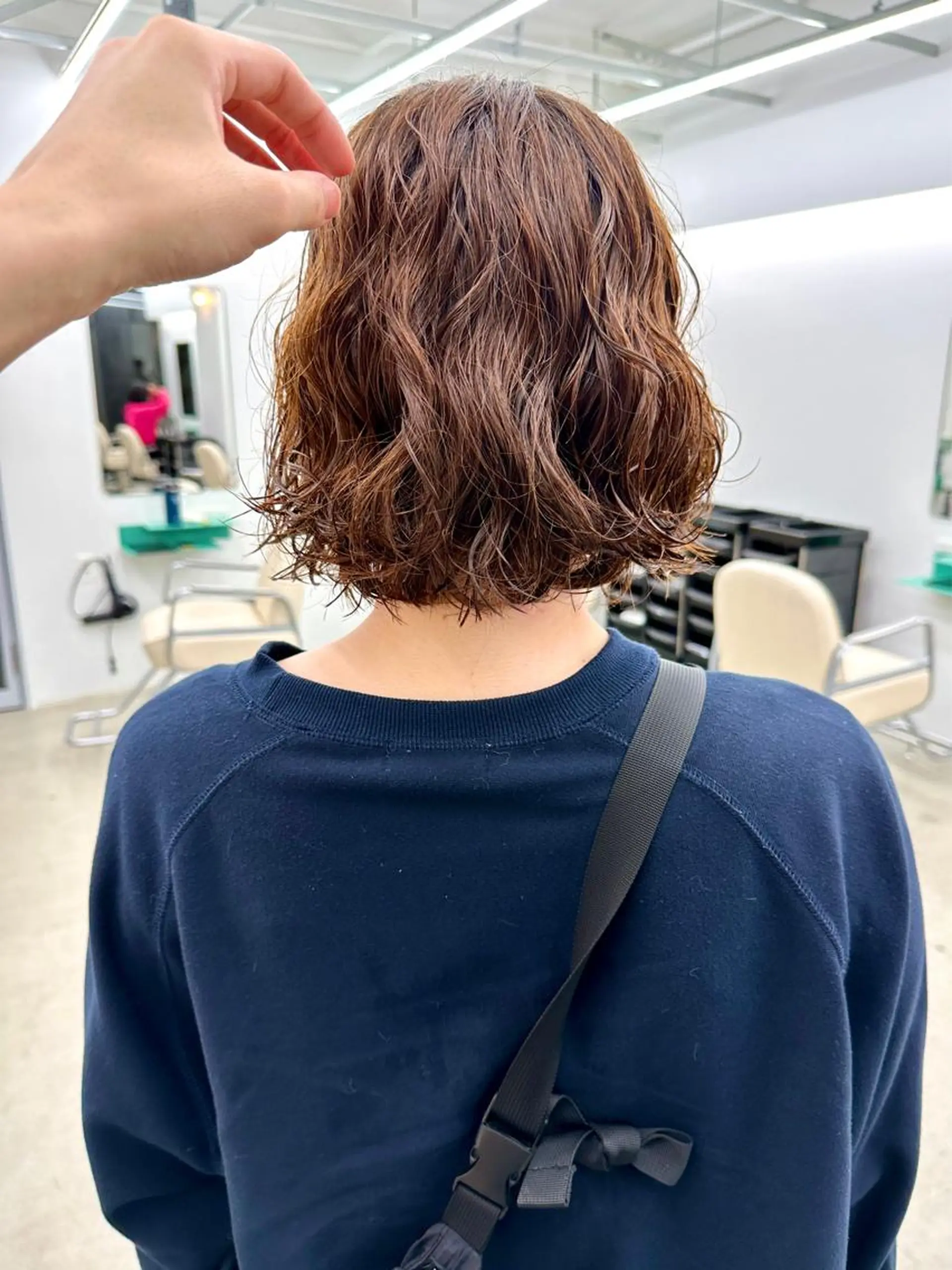 ショート カラー パーマ ボブ ニュアンスパーマ カット パーマ トリートメント ボブ/レイヤー/ケア パーマ/リュウタのヘアスタイル