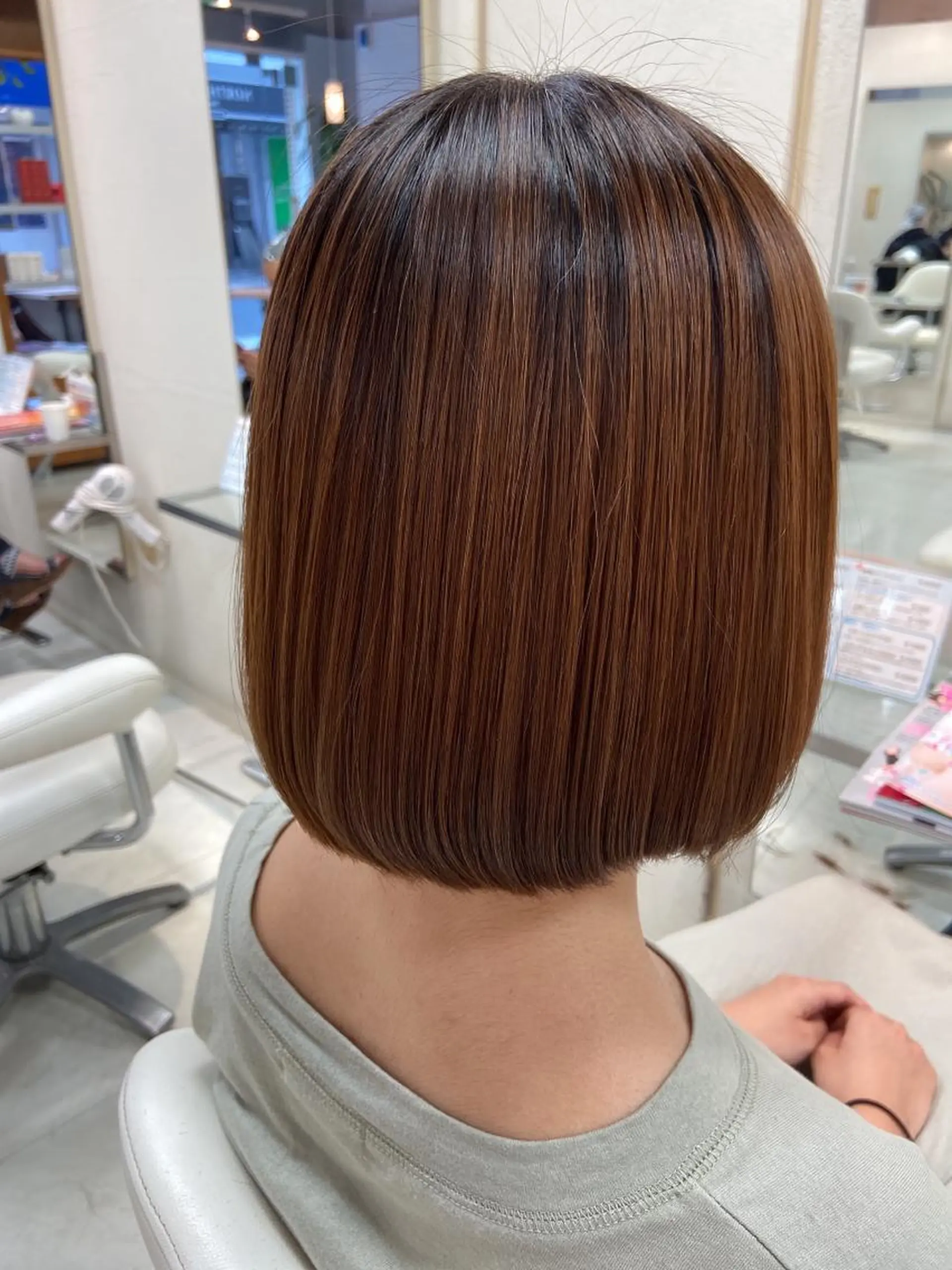 ショート 切りっぱなしボブ ボブ カット トリートメント 菊地 美憂のヘアスタイル