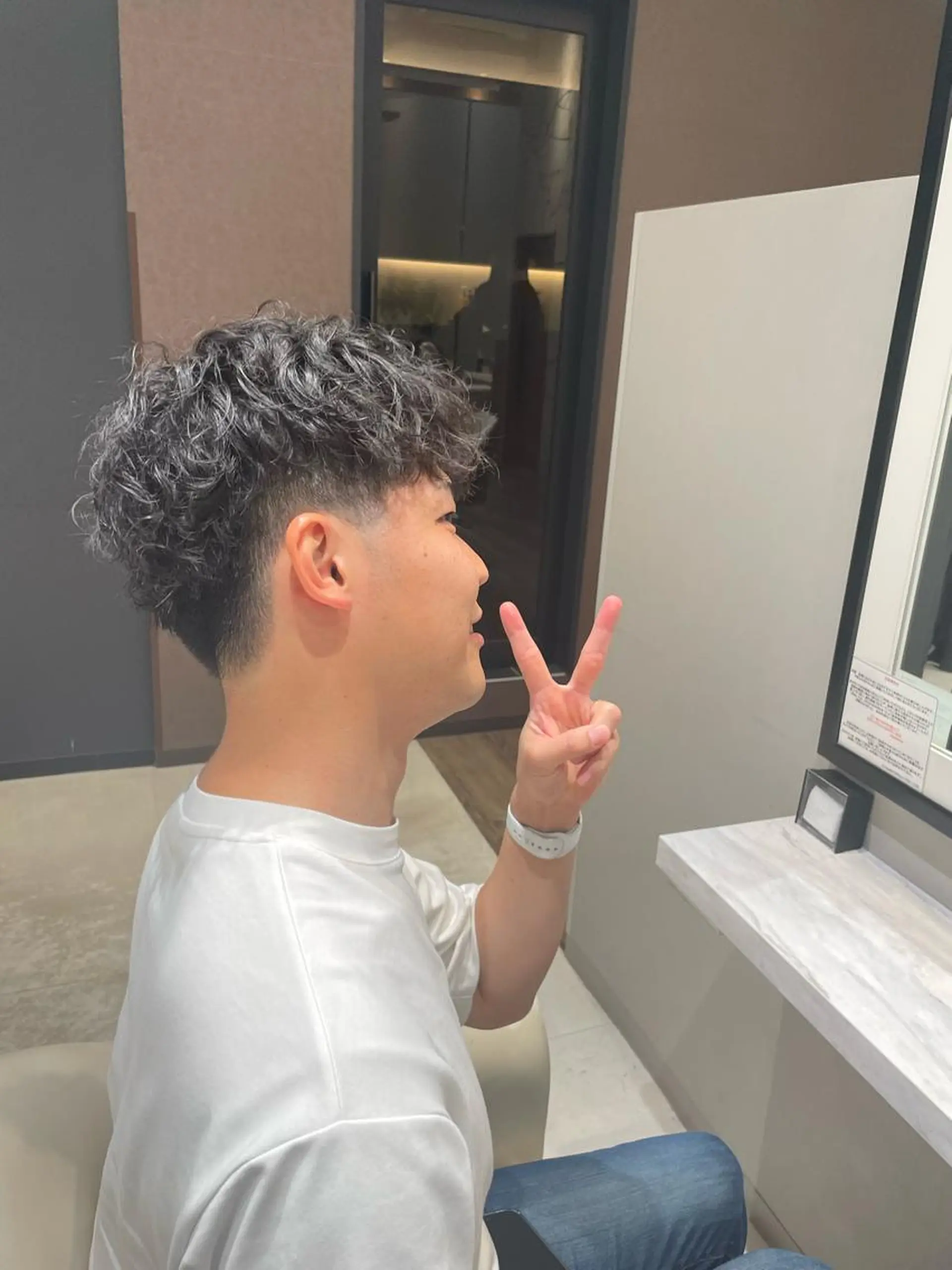 パーマ メンズ メンズパーマ ヘッドスパ k-twoたき✨艶感 カラー/美髪矯正のヘアスタイル