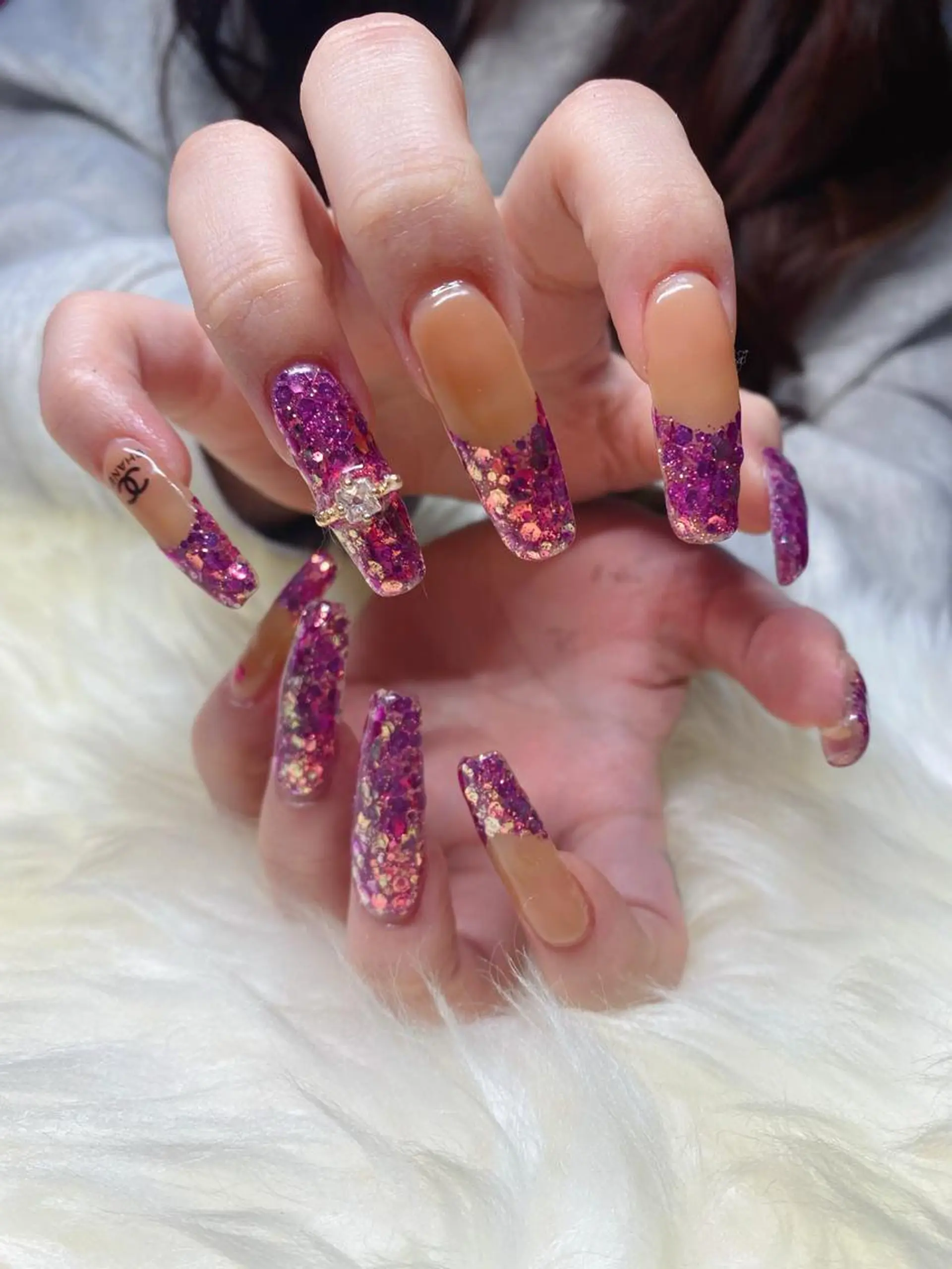 ロング ロング ハンドネイル ハンドケア 💜MIYA nail川崎店のネイルデザイン