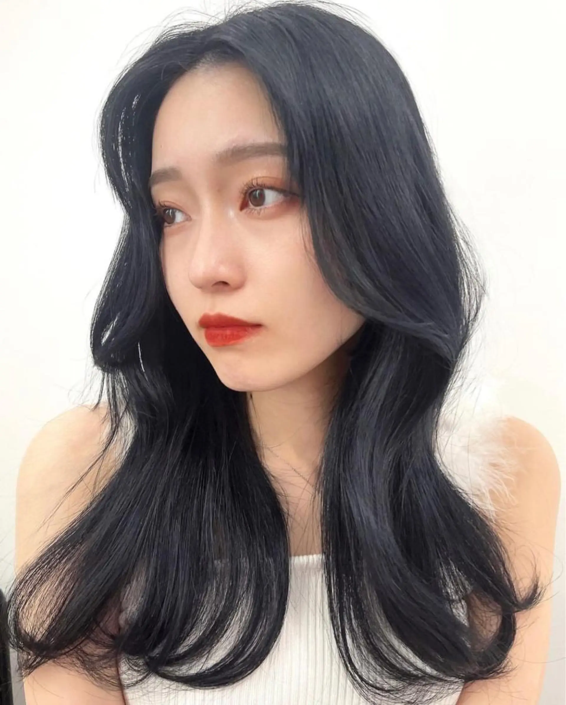 ロング ヘアカラー トリートメント ヘアセット RIKO👼🏻💓 韓国ガーリーのヘアスタイル