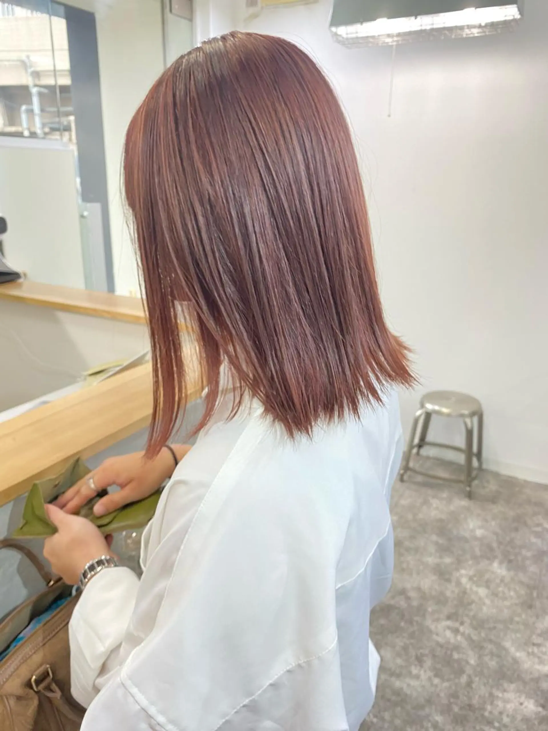 ミディアム カラー ブラウンカラー ピンクカラー ピンクブラウン カット ヘアカラー トリートメント 森貴裕/ベージュ/ パーマ/オリーブのヘアスタイル