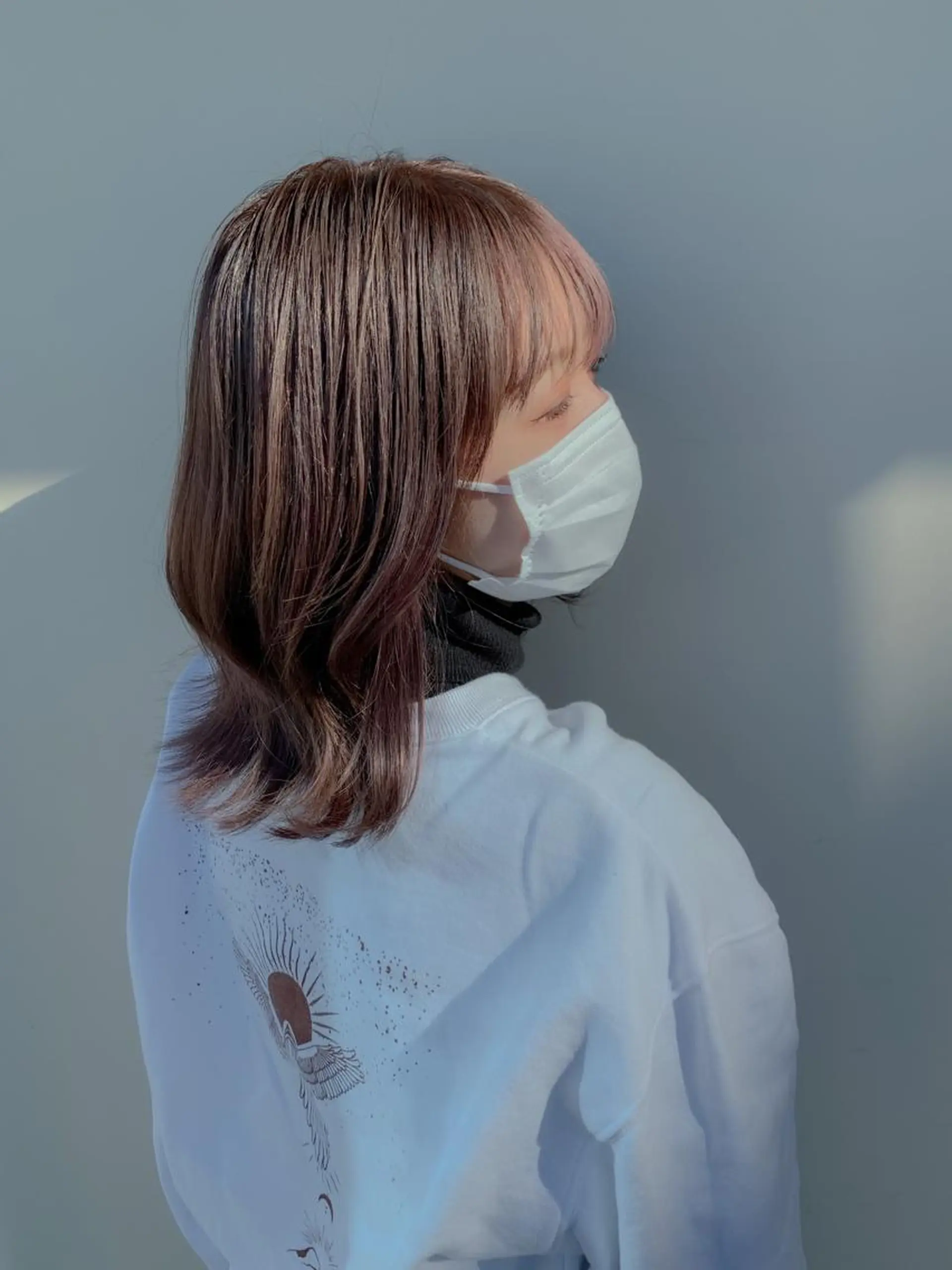 ミディアム レイヤー/顔周り カット/松岡 祥利のヘアスタイル