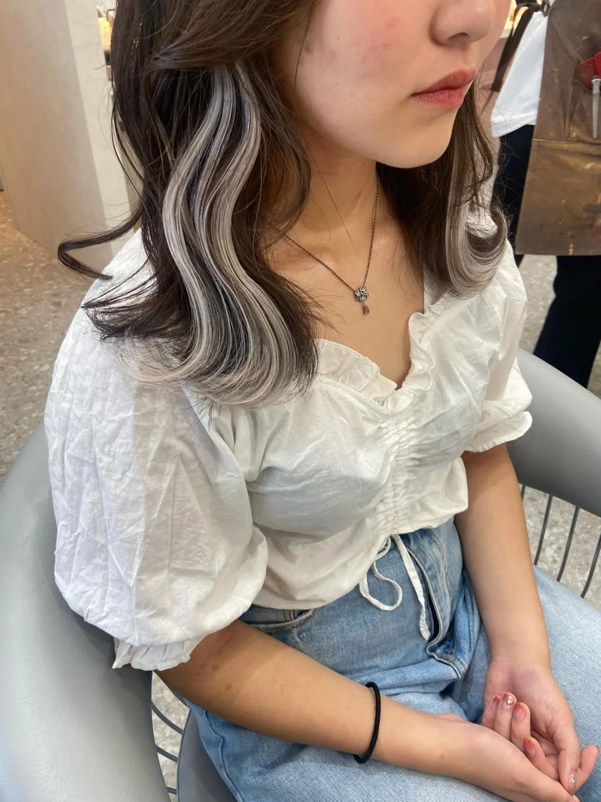 ミディアム シールエクステ エクステ 韓国風ヘア エクステ 新宿/韓国ヘア 中明度カラー/かやのヘアスタイル