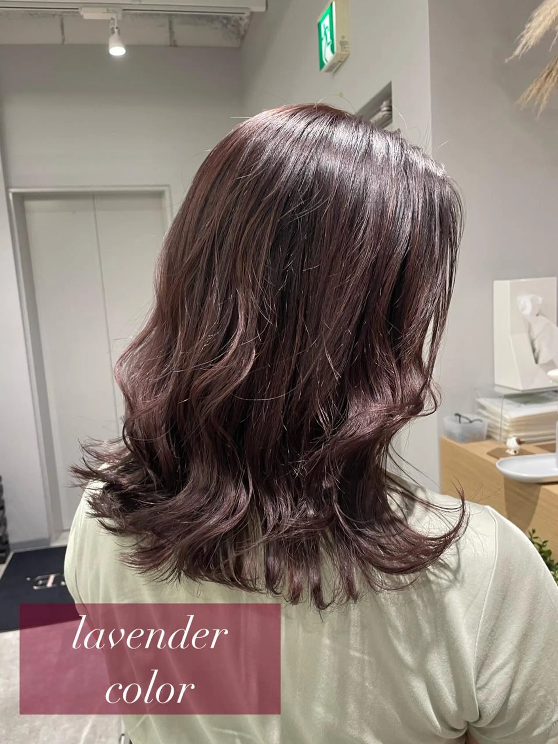 セミロング カラー ブリーチ ラベンダーカラー ブリーチなしカラー パープルカラー Zina【梅田】 /田中 沙弥のヘアスタイル