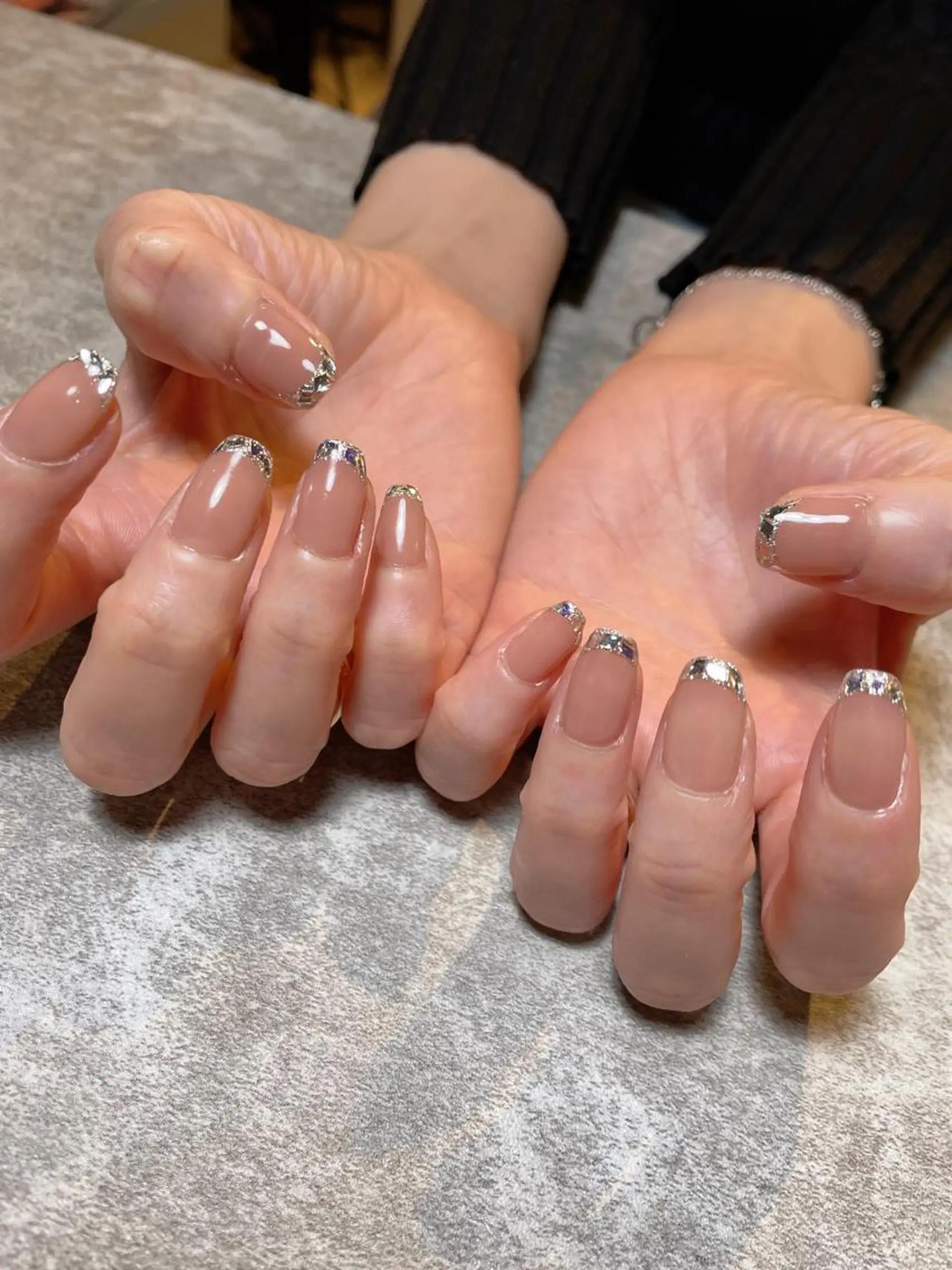 ネイル フレンチネイル ガラスフレンチ ハンドネイル ma riのネイルデザイン