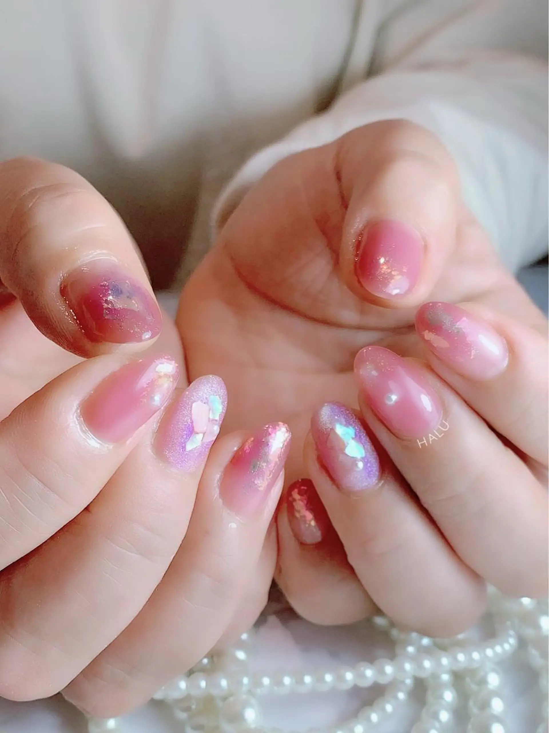 ネイル キラキラネイル 春ネイル HALU ハルのネイルデザイン