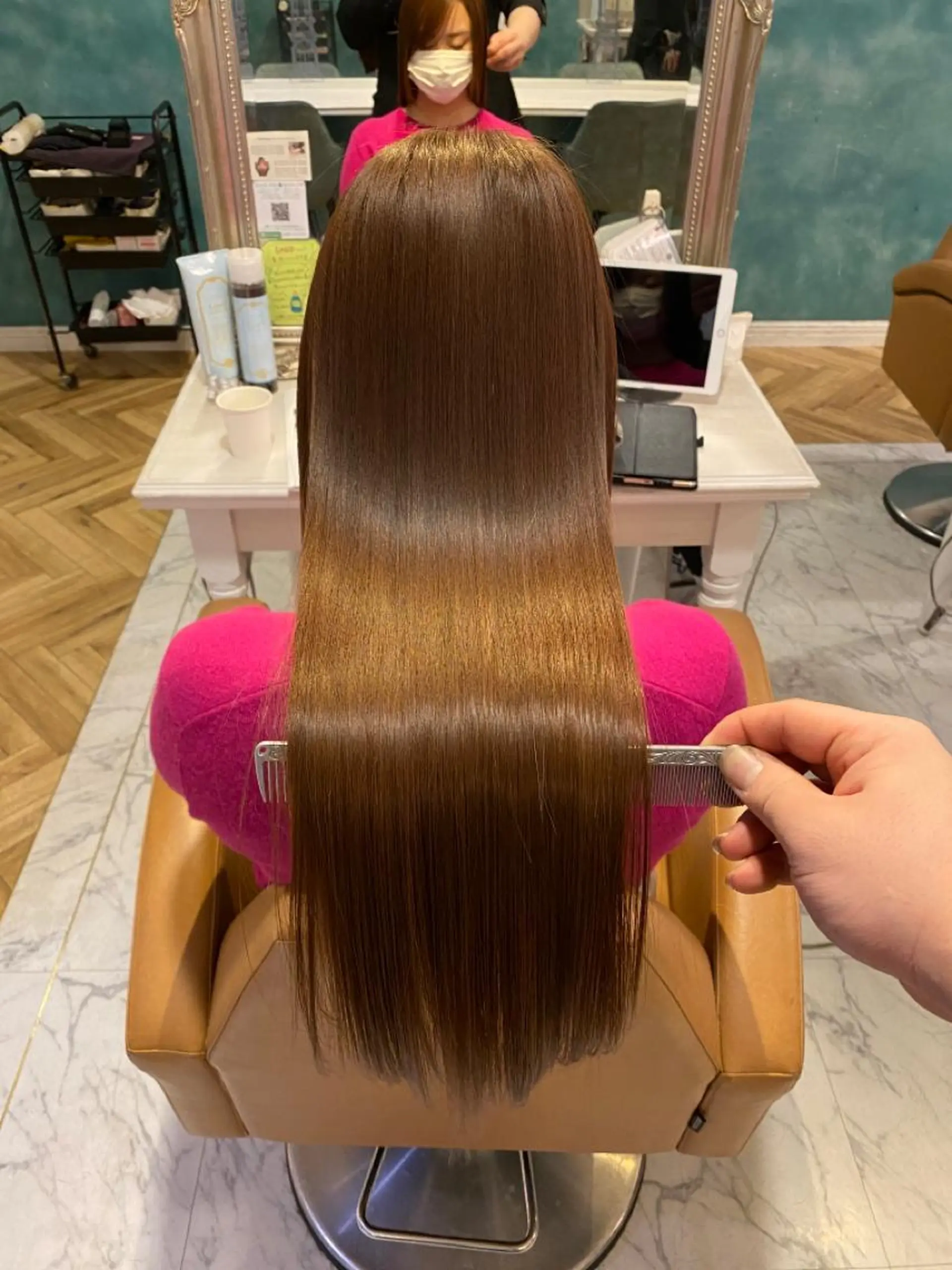 ロング カット 縮毛矯正 トリートメント 韓国ヘア/艶カラー /田中悠佑のヘアスタイル