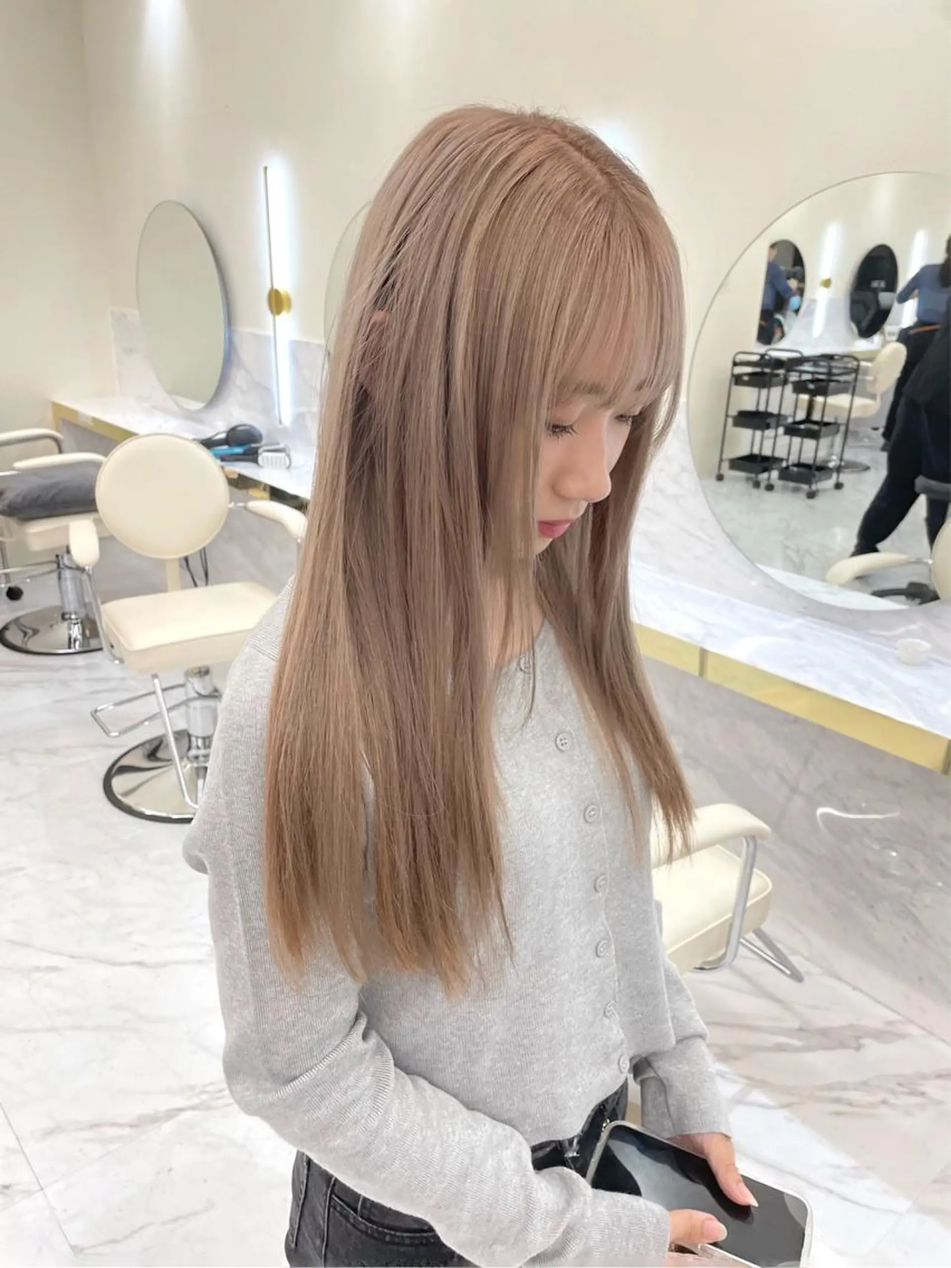 ロング カラー ヘアアレンジ カット ヘアカラー トリートメント maoブリーチ無し 似合わせカラーのヘアスタイル