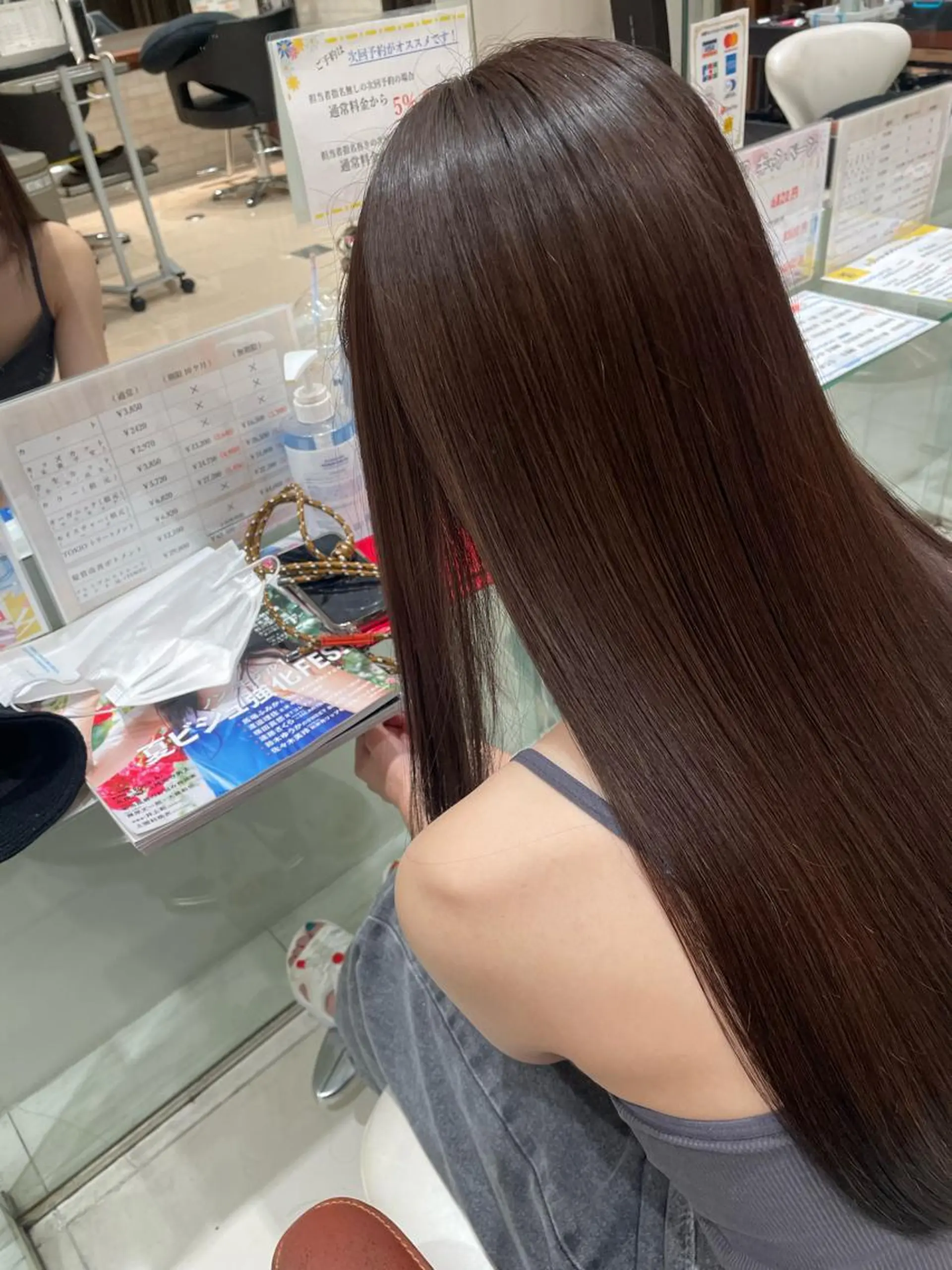 ロング カラー ヘアアレンジ 縮毛矯正 金森 斗夢のヘアスタイル