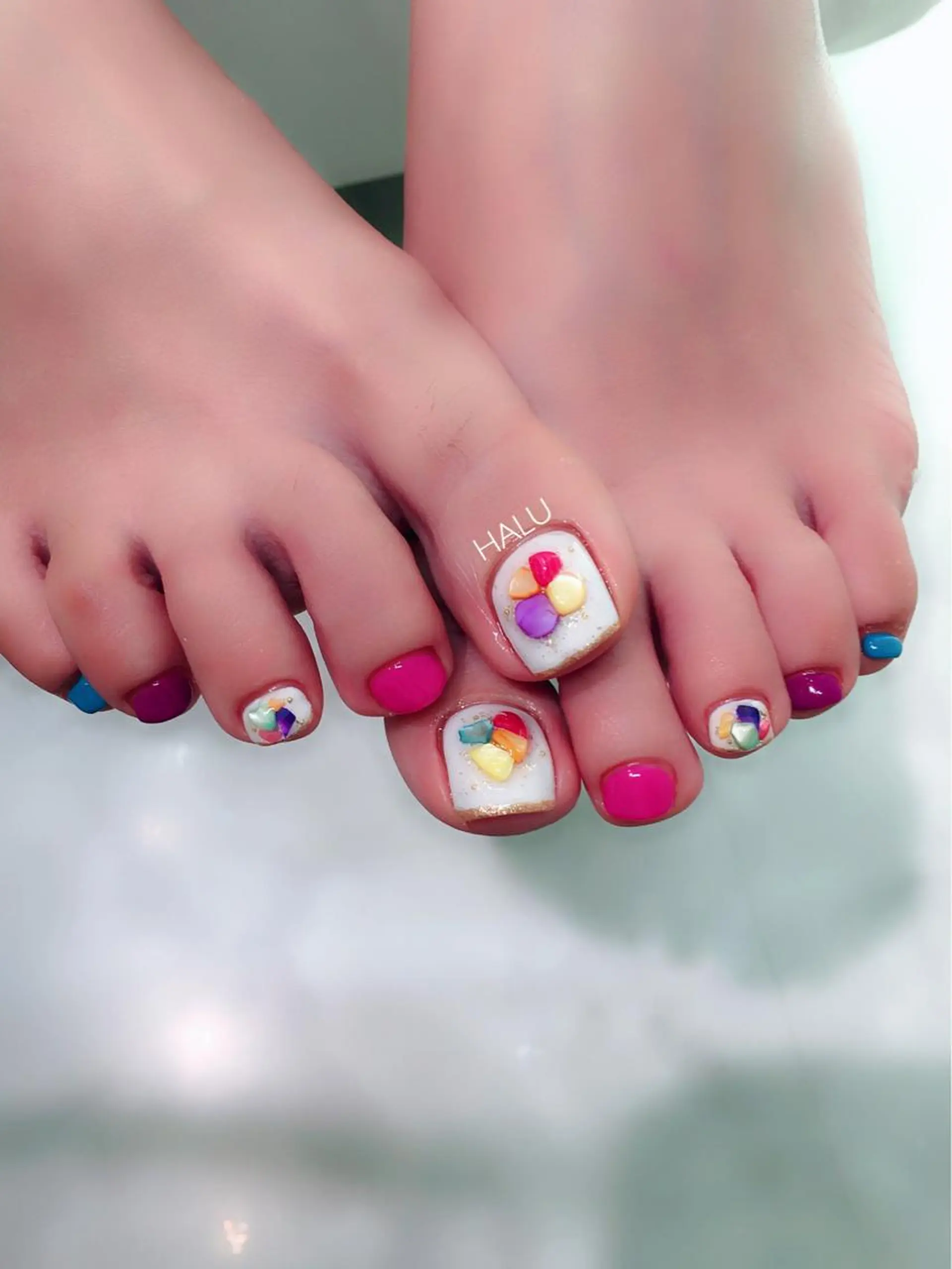 ネイル シンプルネイル ストーンネイル HALU ハルのネイルデザイン