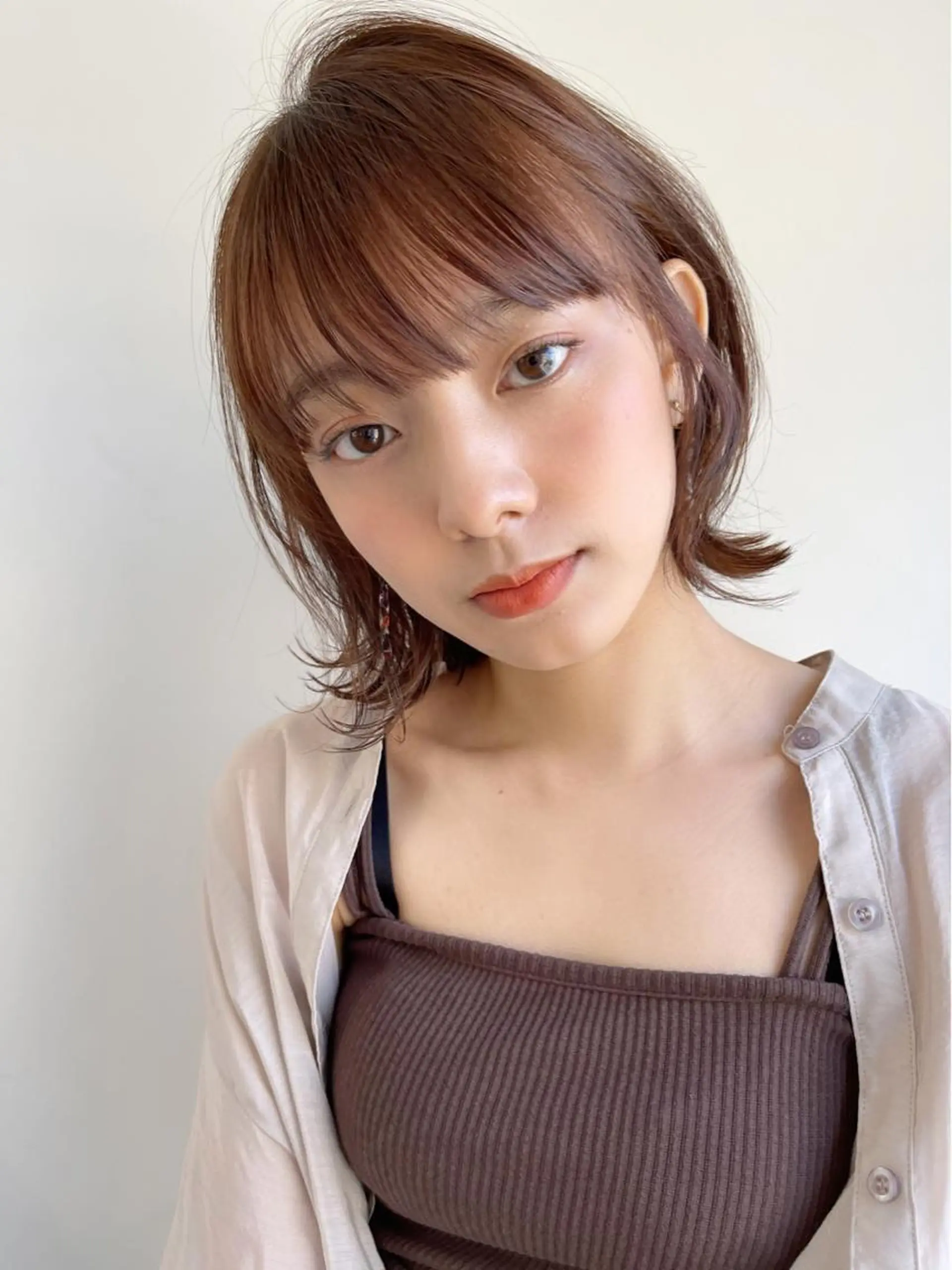 ミディアム カット ヘアカラー トリートメント イメチェンカット✂️ 錦糸町佐藤店長のヘアスタイル